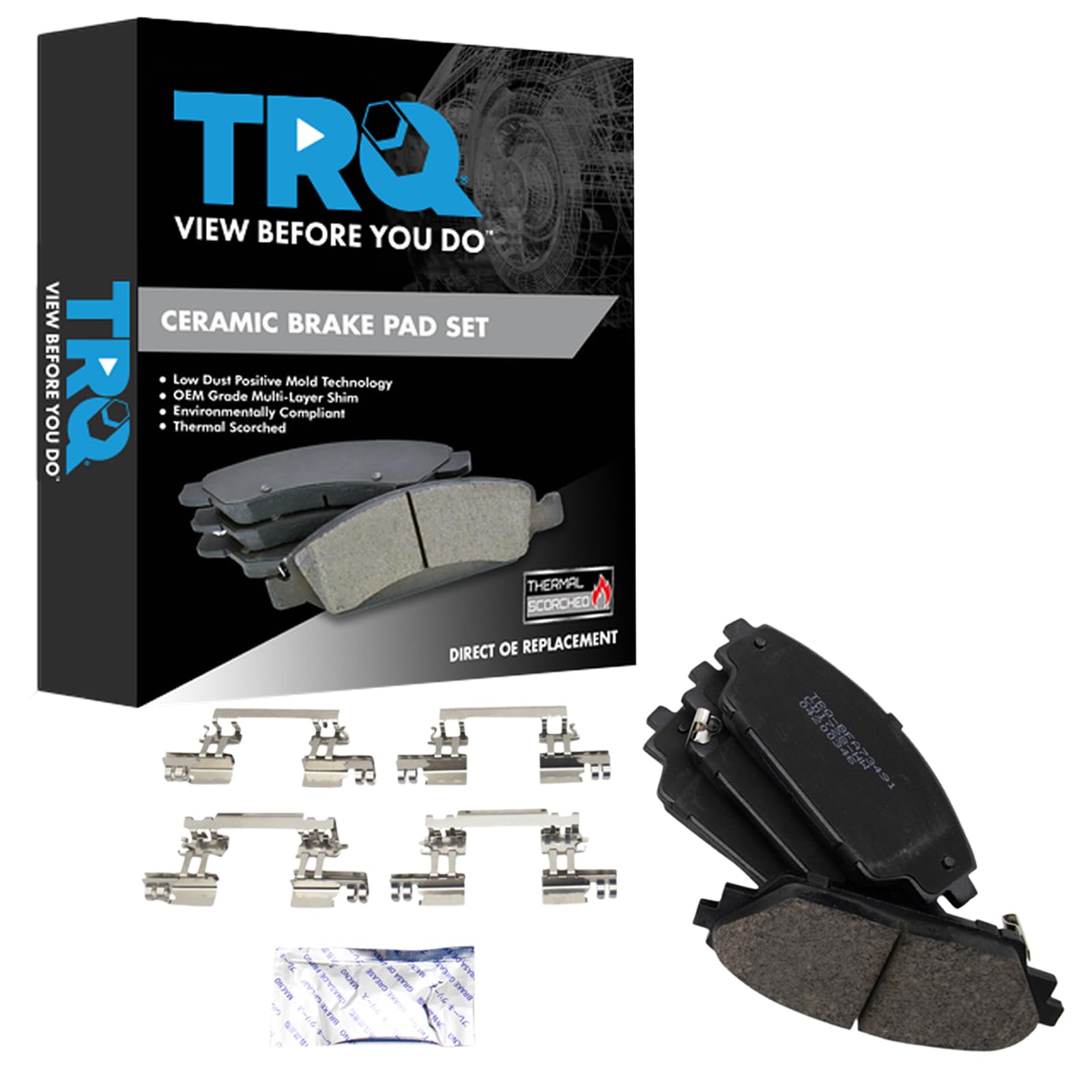 TRQ Front Brake Pads Ceramic Compatible with 2014-2018 Mazda 3 2016-2021 CX-3 2020-2023 CX-30