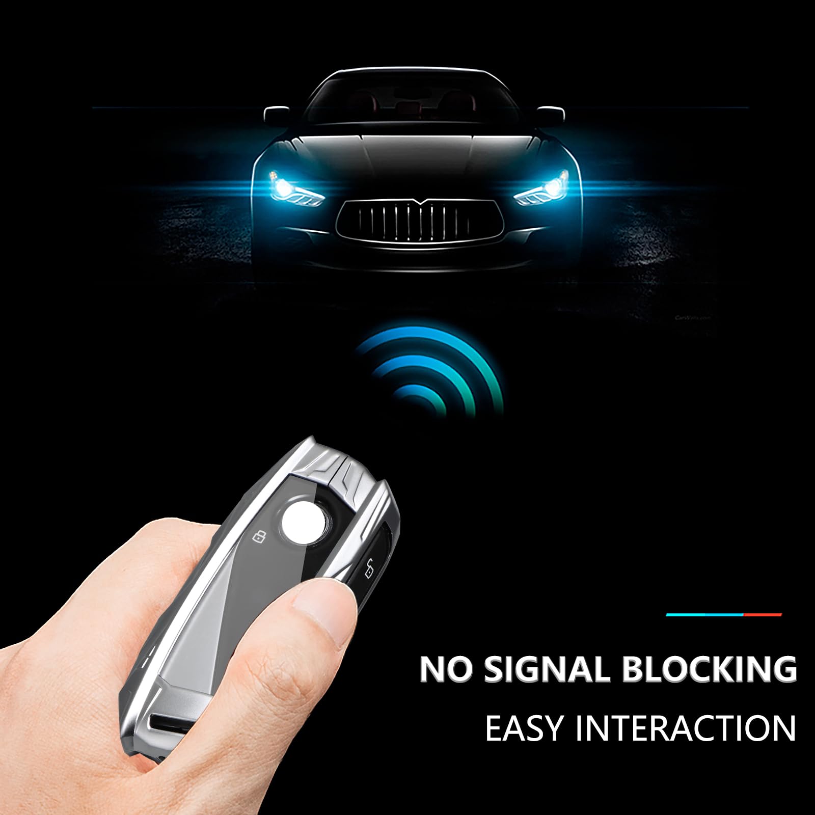 Ocezbiis For Bmw Key Fob Cover,Keychain,Zinc Alloy Protection Car Key Shell Case Compatible With 7 Series 2023 2024 I7 Ix X1 X5