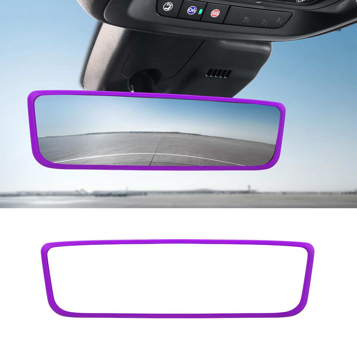 Ohleats Car Rear View Mirror Protector Frame, Silicone Auto Rearview Edge Protection Cover Compatible with Model 3 Model Y, Inte
