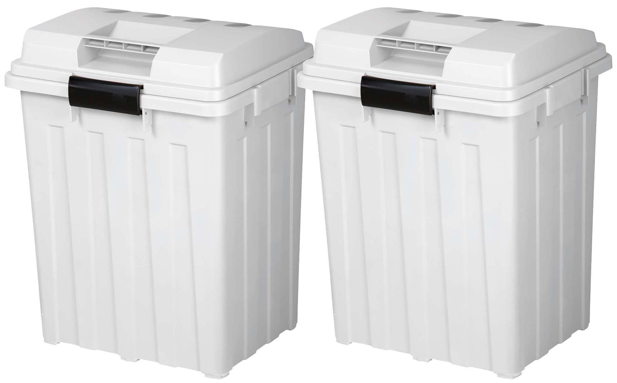 Shinki Synthesis Dragonfly Trash Can with Handle, Lid Included, Separation, 26.7 gal (70 L), White Gray, Set of 2, Width 19.3 x 