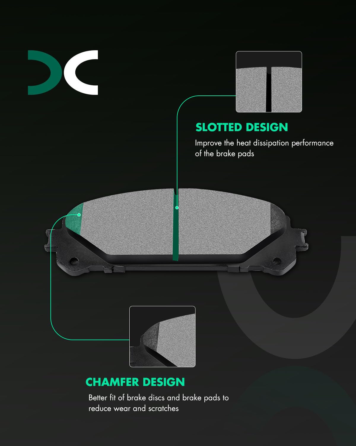 Scitoo D1324 D1391 Front Rear Ceramic Brake Pads Sets Fit For Lexus Rx350 2010-2015,For Toyota For Highlander 2014-2018,For Toyo