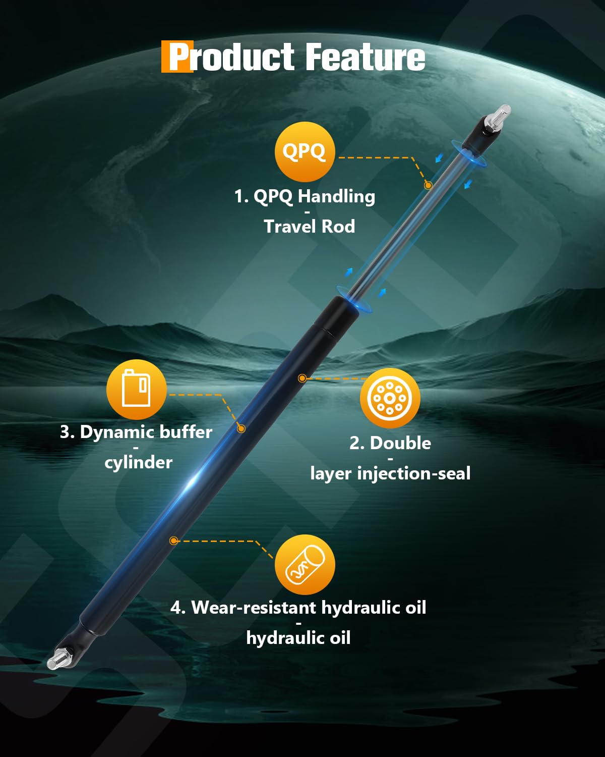 Scitoo Hood Liftgate Window Lift Supports Struts Gas Springs Shocks Fit For Jeep Grand Cherokee 1999-2004