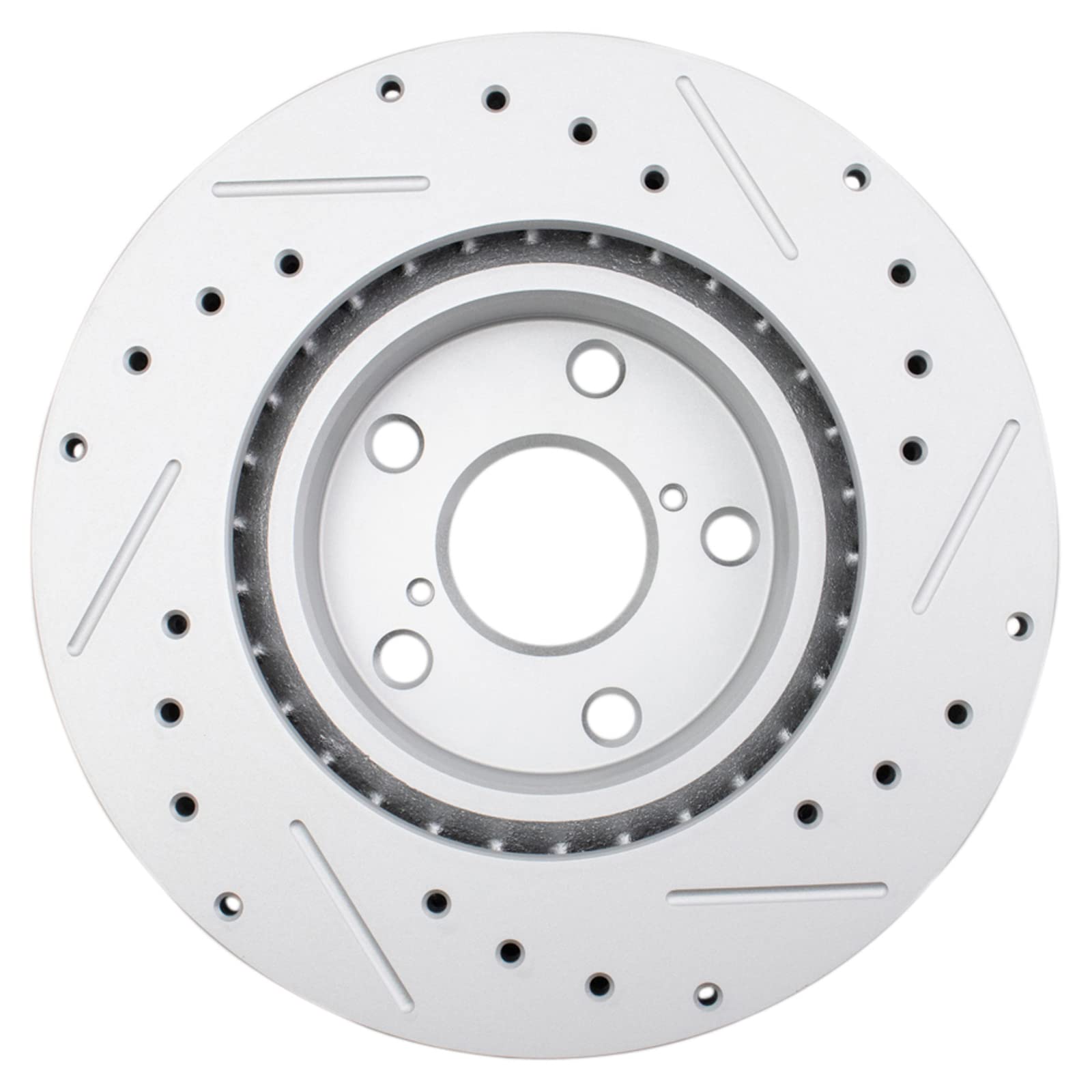 Trq Front Performance Brake Rotors Set Premium G-Coated Cross Drilled & Slotted Compatible With 2006 Lexus Gs300 2009-2015 Is250
