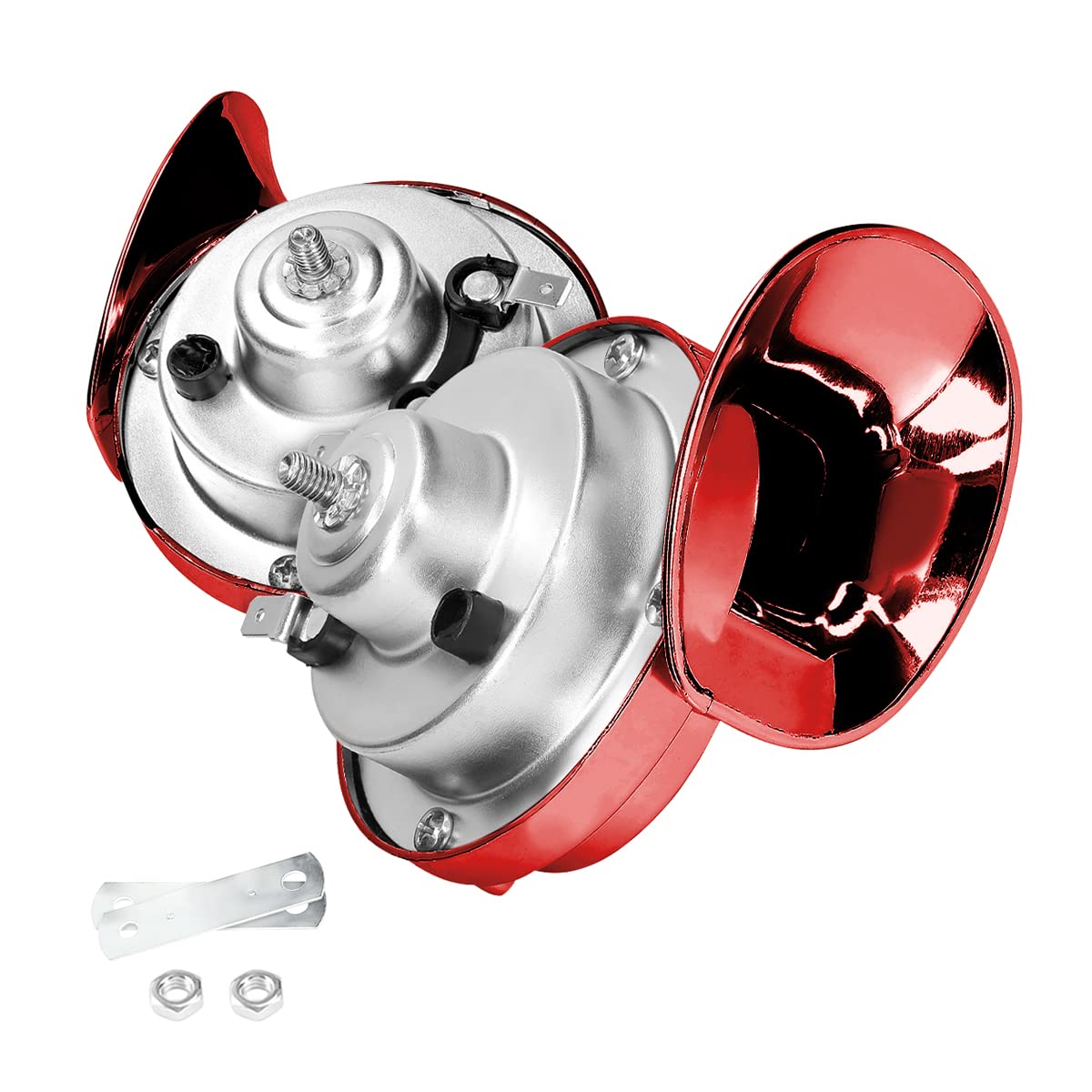 Moly Magnolia 300Db Super Loud Train Horn, 2Pcs Car Air Electric Snail Double Horn, 12V Waterproof Air Horns Replacement Kit, Au
