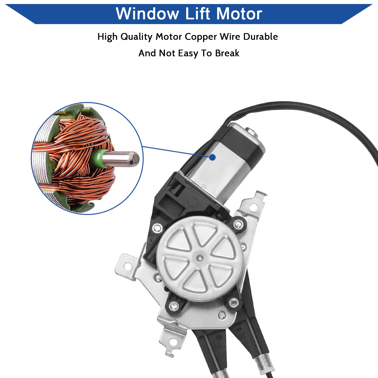 Obaee 741-587 Front Right Passenger Side Power Window Regulator with Motor Compatible with Ford E-150 2003-2014/ E-250 Econoline