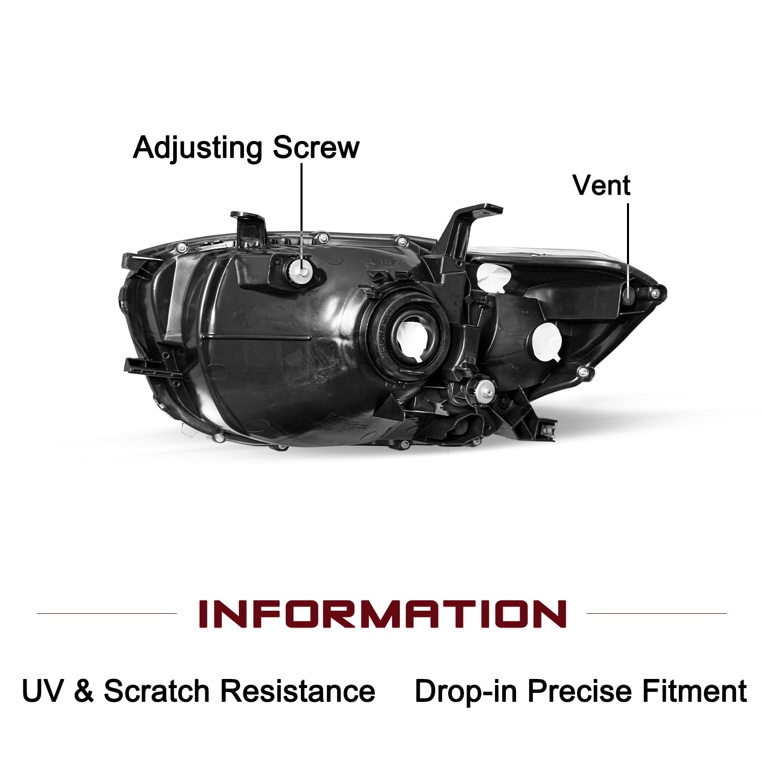 Jsboyat Headlight Assembly Replacement For 2008 2009 2010 Toyota Highlander Driver And Passenger Side