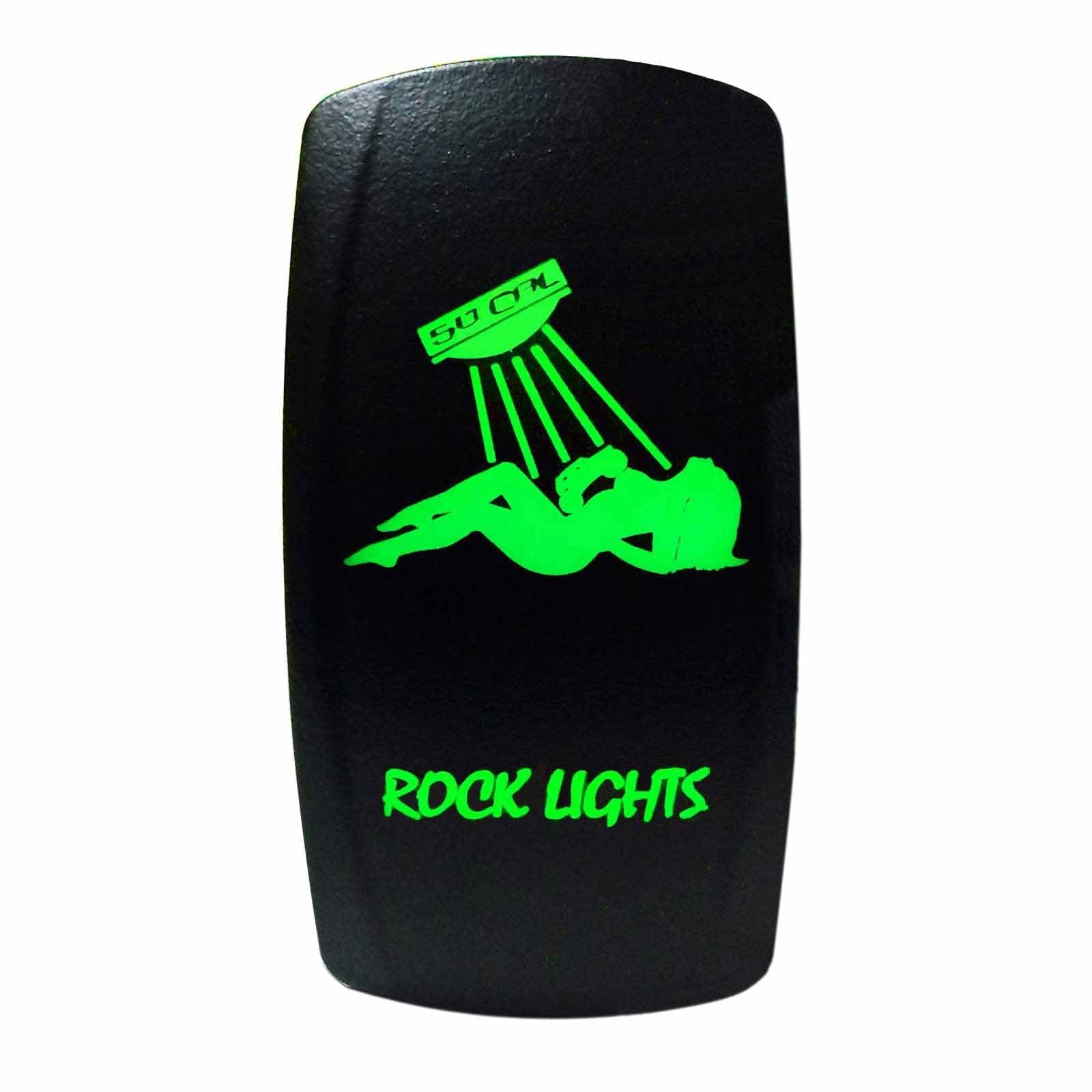 50 Caliber Racing Rocker Switch On/Off Led Backlit -Rock Lights Sexy Girl- Utv, Auto, Boat 20A 12V (5362A50 Green)