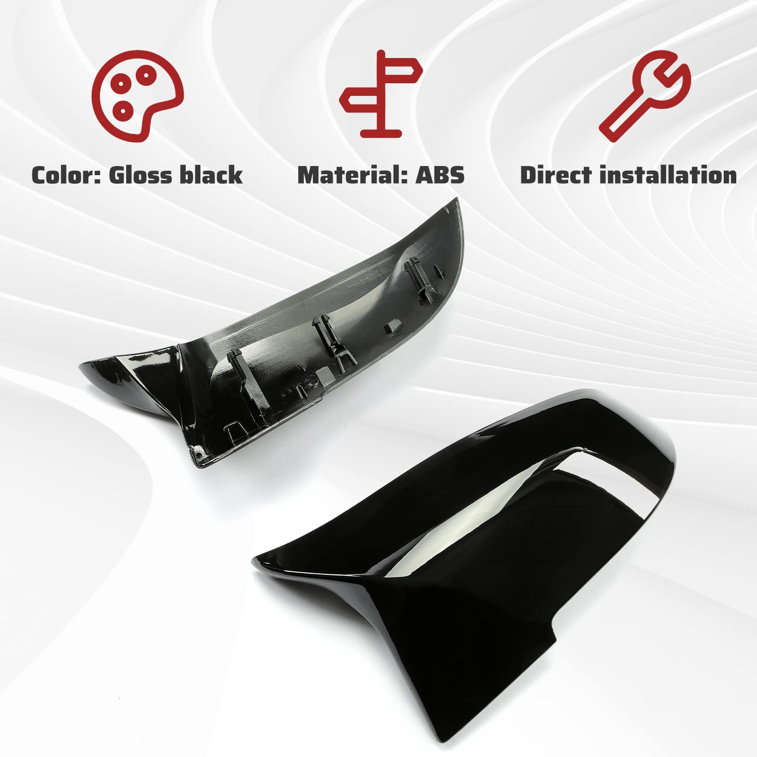 Ecotric Door Mirror Caps Side Mirror Covers Compatible With Bmw F20 F21 F23 F30 F31 F32 F33 F34 F36 F87 X1 E84 Glossy Black Rearview Replacement For 51167292745 51167292746 51162222543 51162222544