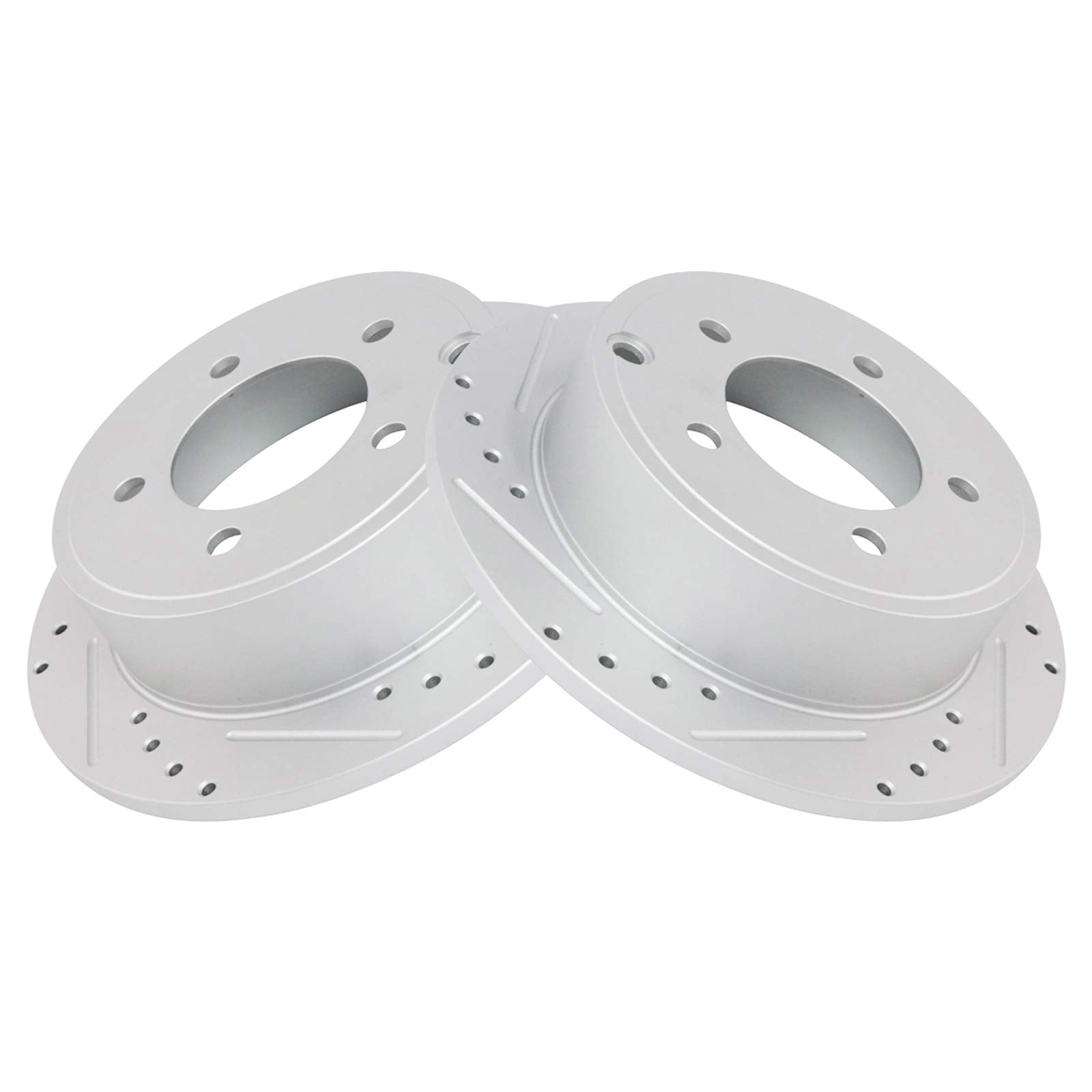 Trq Rear Performance Brake Rotor Drilled Slotted Pair Set For 2011-2014 200/2008-2014 Avenger / 2007-2012 Caliber / 2007-2017 La