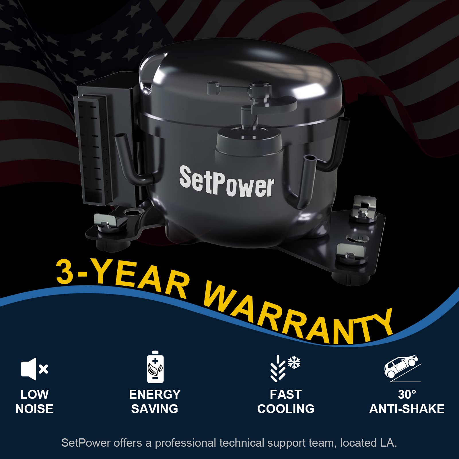 Setpower Aj40 Portable Refrigerator Portable Freezer 42 Quart Electric Cooler Car Refrigerator 12/24V Dc Cable & 110/240V Ac Car