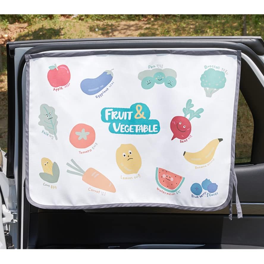 Bebedeco Magnet Car Sun Shade Curtain For Side Window For Baby Kids Children - Sunshade Protector Sun Blocker Blind (Vegetable F