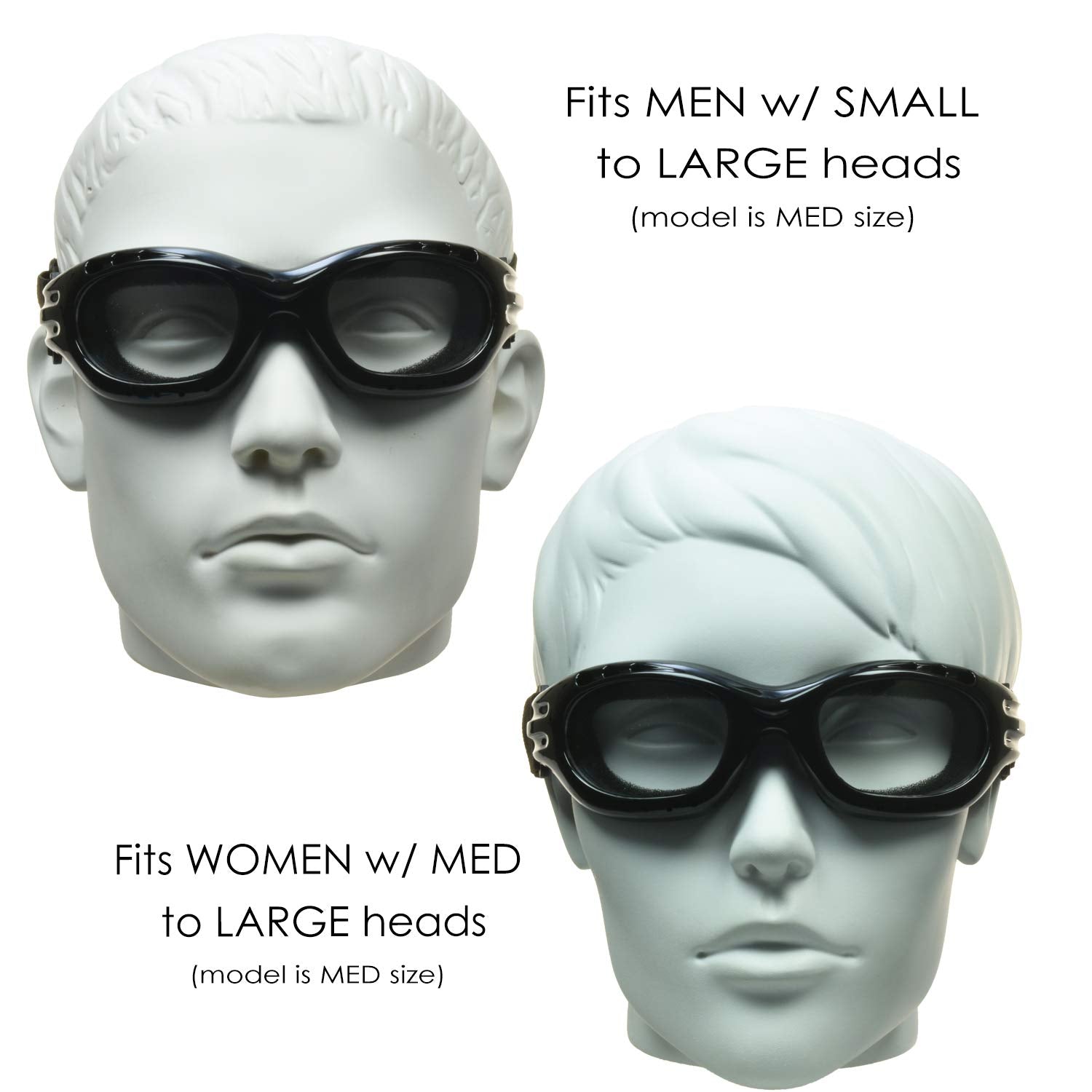 Bikershades Motorcycle Riding Goggles Glasses Biker Clear Night Foam Cushion Adjustable Strap Ski Sky Diving