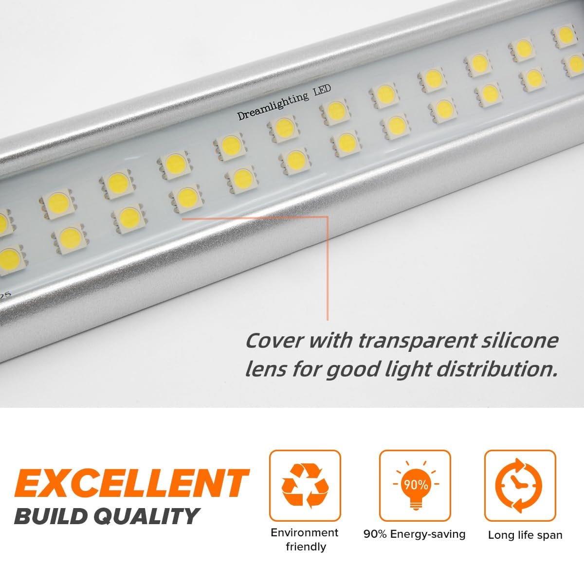 Dream Lighting Rv Exterior Light Fixture Led Waterproof Porch Awning Light 12V Camping Light Strip 10Inch Cool White, Silver She