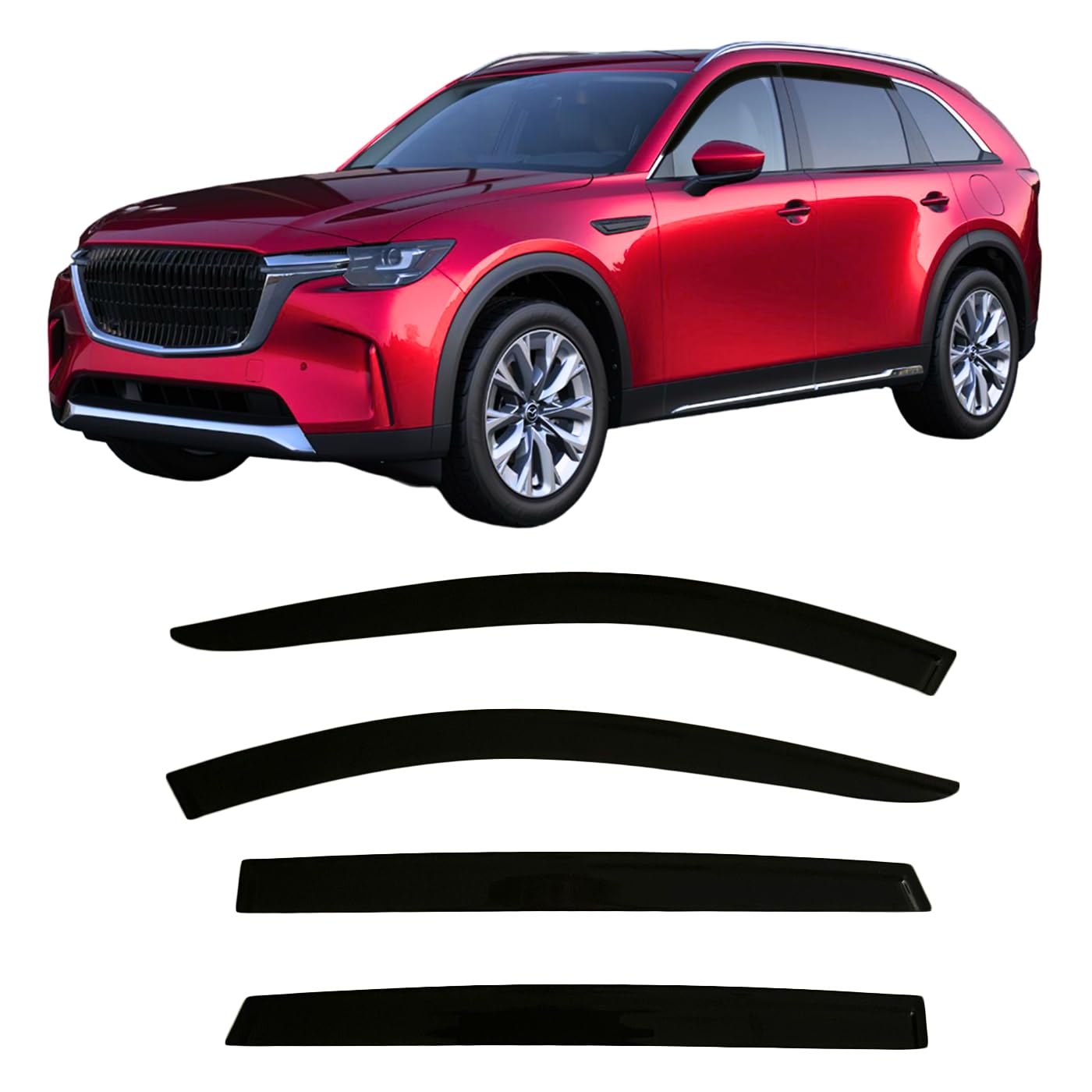 2013-2019 Tape-On Rain Guards For Nissan Sentra Side Window Deflector Visors S Sv Sr Smoke Tinted Vent Shades 2014 2015 2016 201