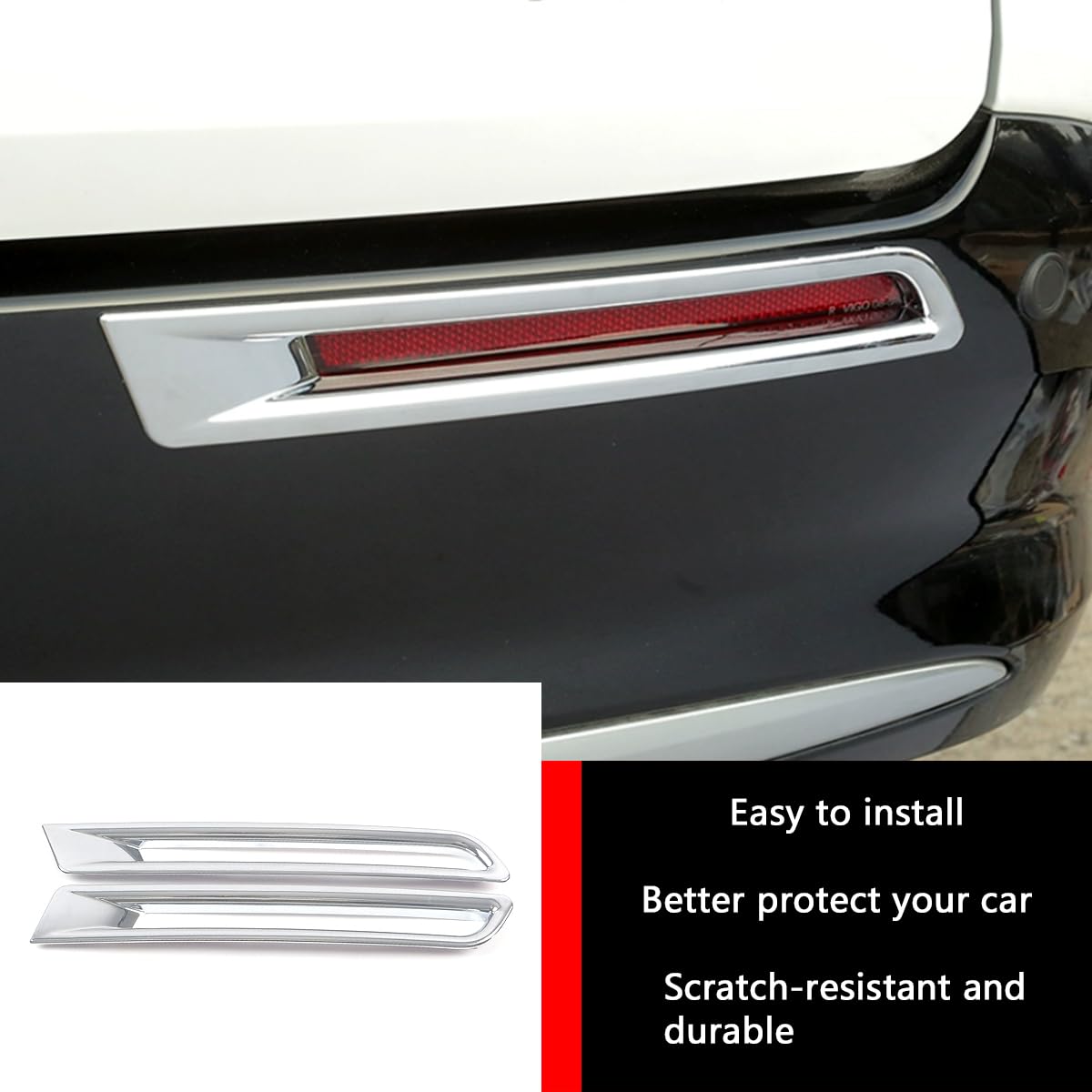 KELEIMAI Car Accessories Fit for Toyota Sienna 2021 2022 2023 Chrome Exterior Rear Bumper Reflector Fog Lights Cover Trim ABS 2