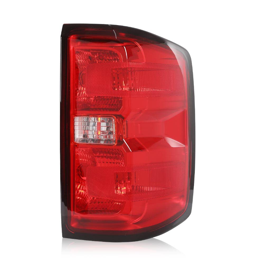 Pit66 Tail Lights Assembly W/O Bulbs, Compatible With 2014-2019 Chevy Silverado/2015-2019 Gmc Sierra Tail Lamp Passenger Side Red Lens