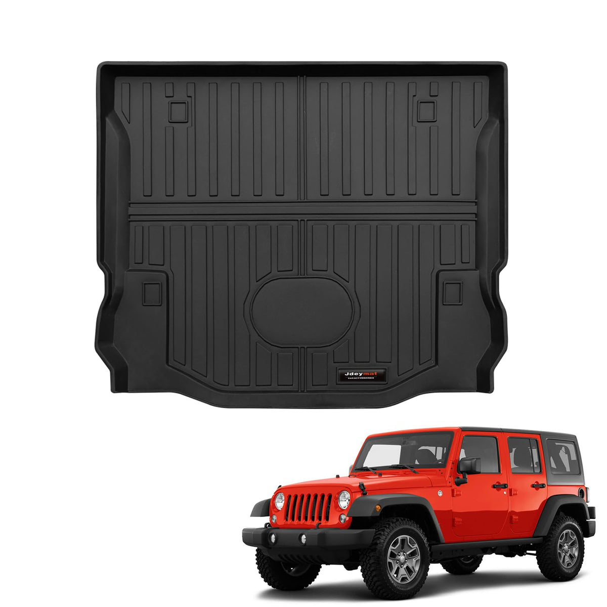 Jdeymat All Weather TPE Trunk Liner Compatible for 2007-2018 Jeep Wrangler JK Cargo Mats Accessories (for Jeep Wrangler JK Cargo