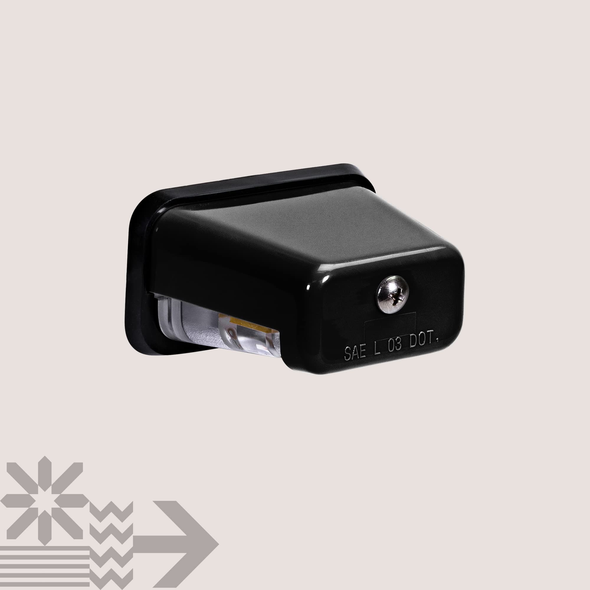 True Mods Led License Plate Light For Trailer [Stud Mount] [Dot Fmvss 108] [Sae L] [Black-Finish] [Waterproof] [12V Dc] License