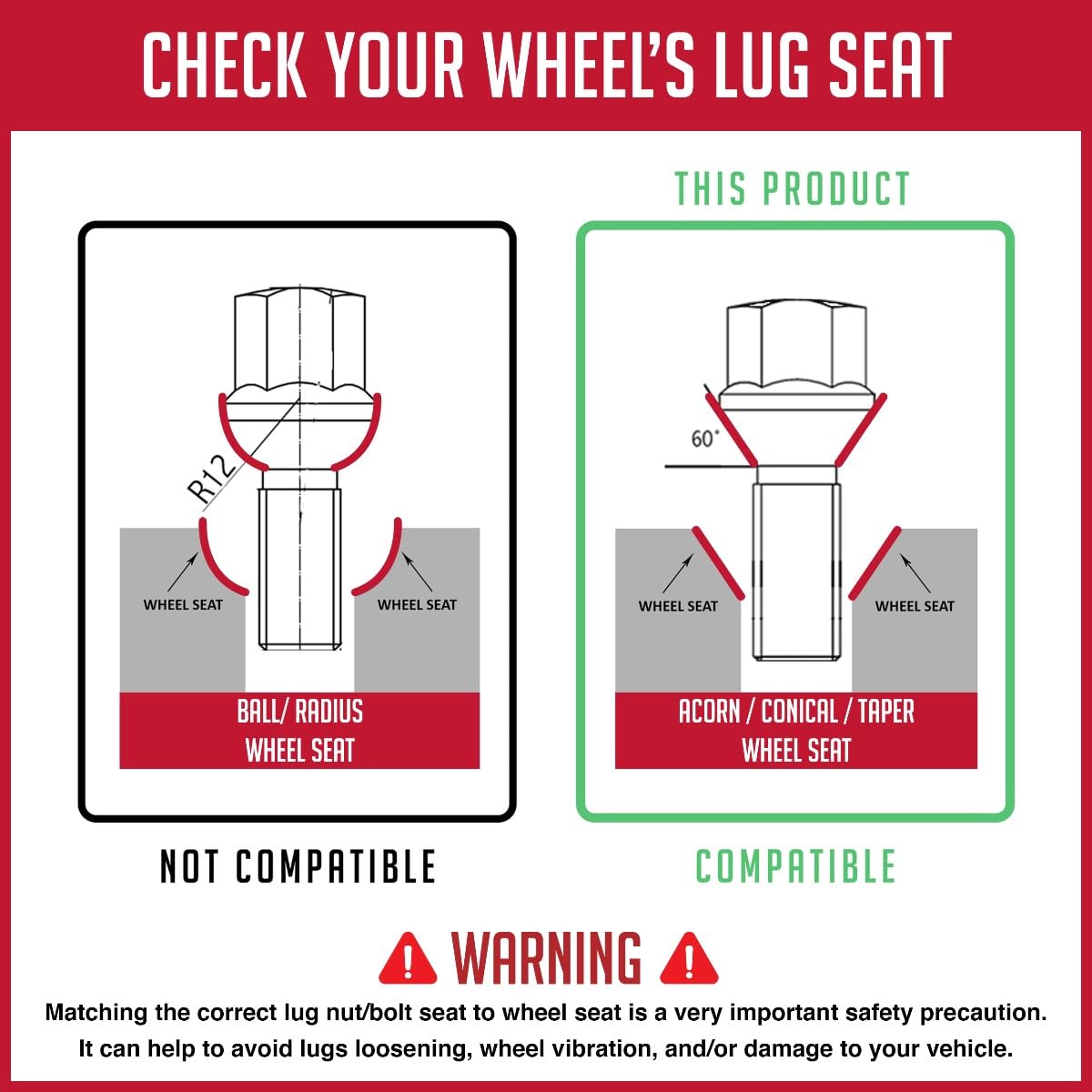Wheel Accessories Parts 20 Pcs Lug Nut Set M12 X 1.25 12X1.25 Thread Acorn Seat Lug Bolts 17Mm Hex 28Mm Thread Length Chrome Lug