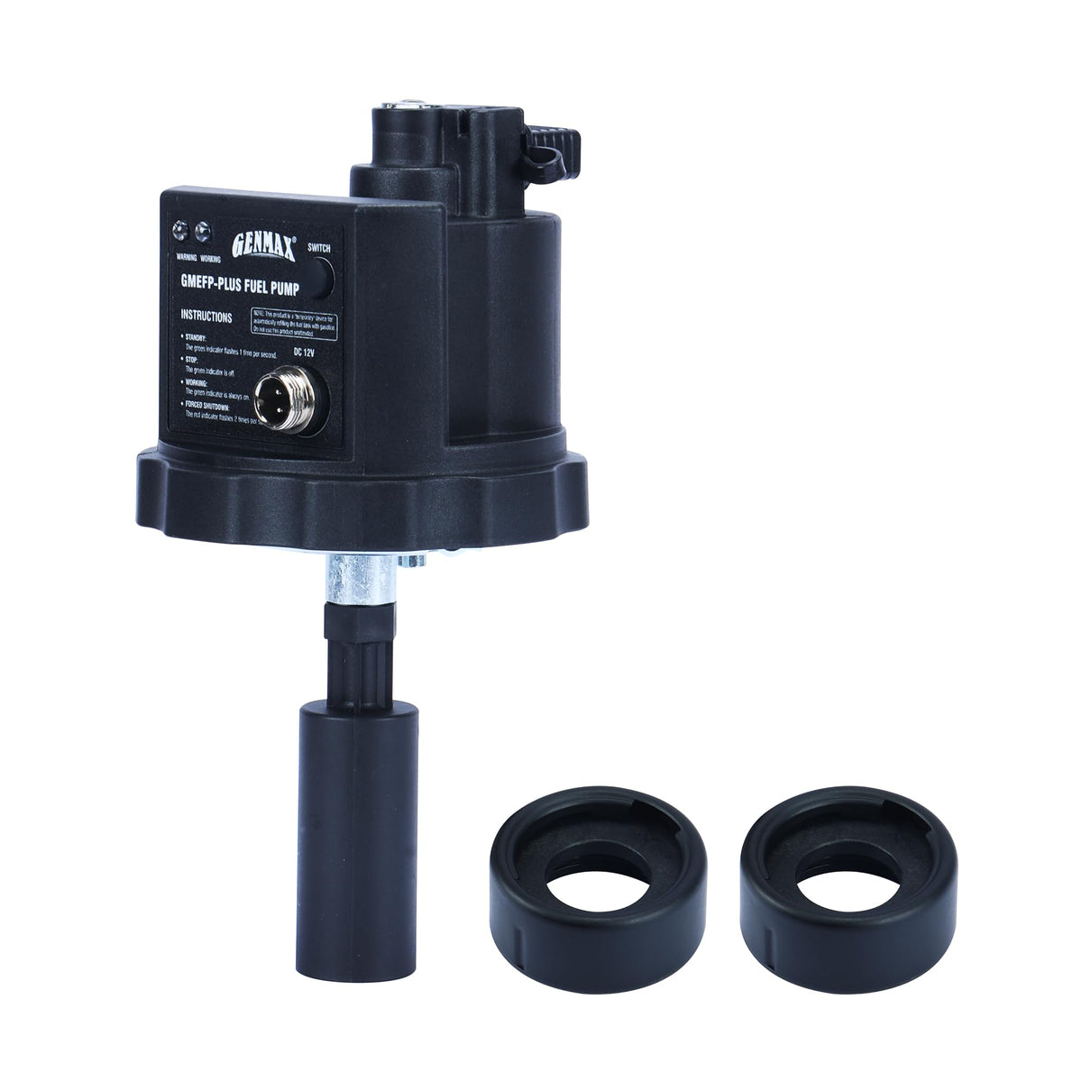 GENMAX 12V DC Electric Fuel Pump with Auto Start-Stop Sensor, auto Liquid Transfer Pump for E15, E85, Gas, Diesel & More,with Ov