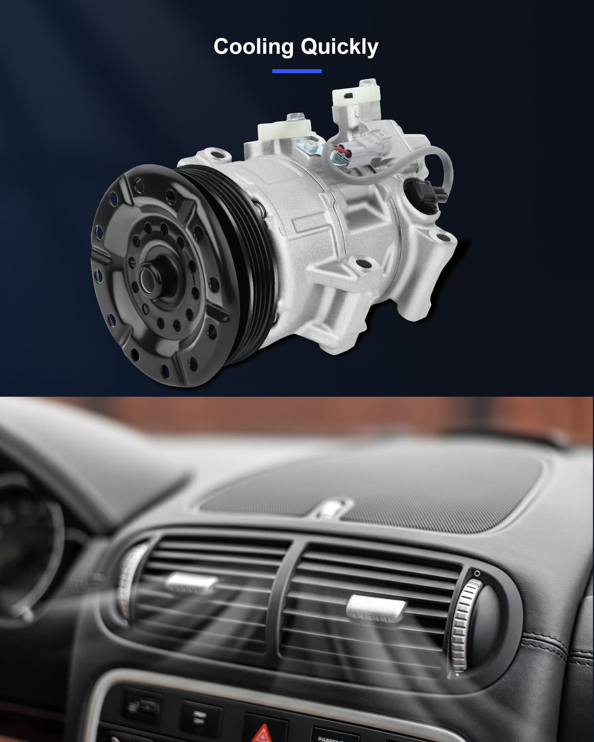 Eccpp Ac Compressor 2006-2012 Fit For Toyota Yaris 1.5L A/C Compressor With Clutch