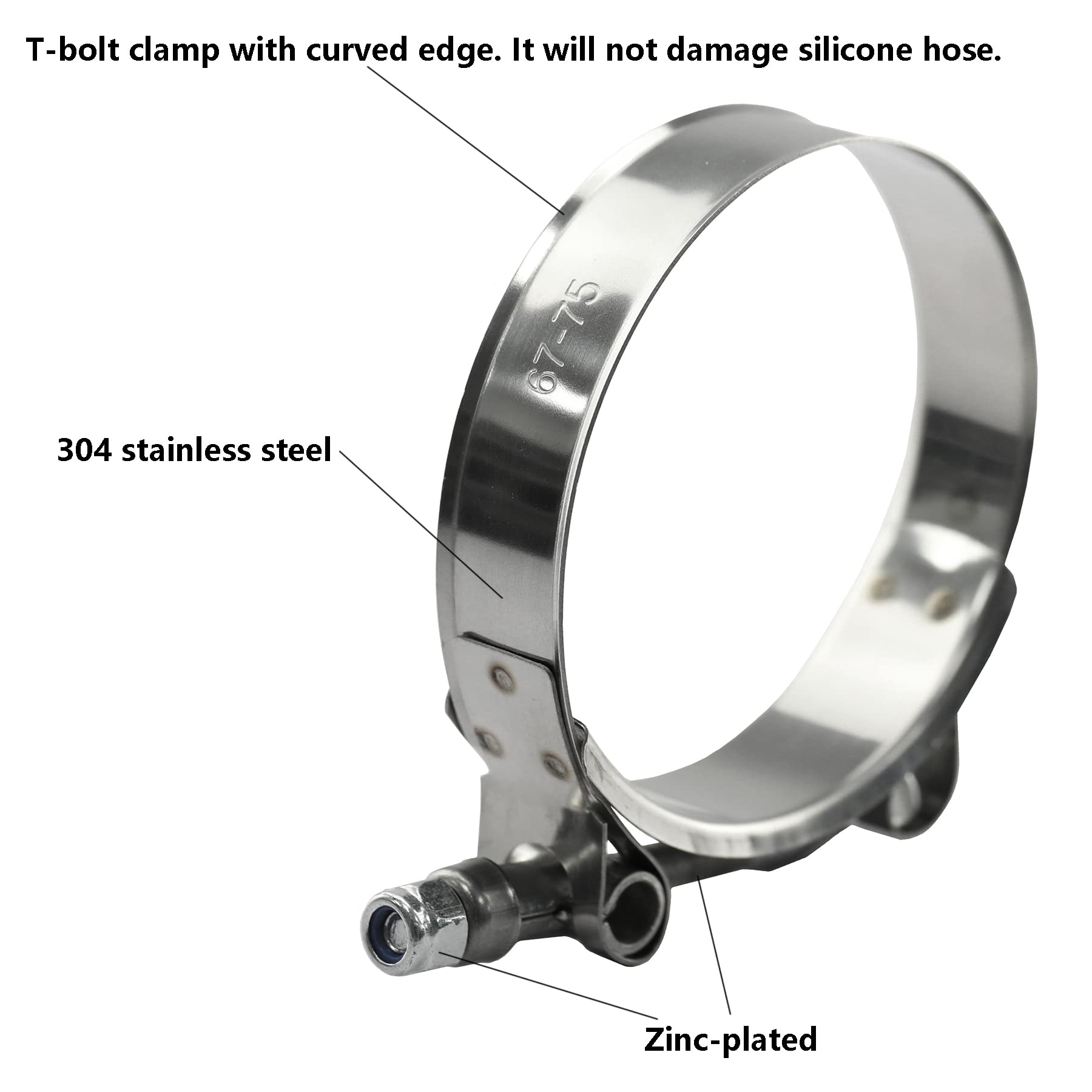 Ucreative 4'' Length Hump Black Silicone High Temperature 4-Ply Reinforced Straight Hump Coupler Hose With T-Bolt Clamp Id: 2.5 (63Mm)