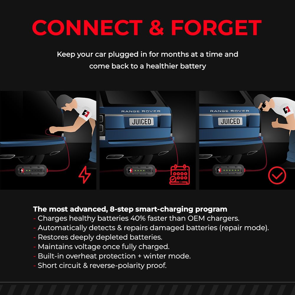 Jmr Battery Charger For Land Rover Defender Discovery Range Rover All Models Trickle Charger Conditioner Maintainer (Add Lithium Mode)