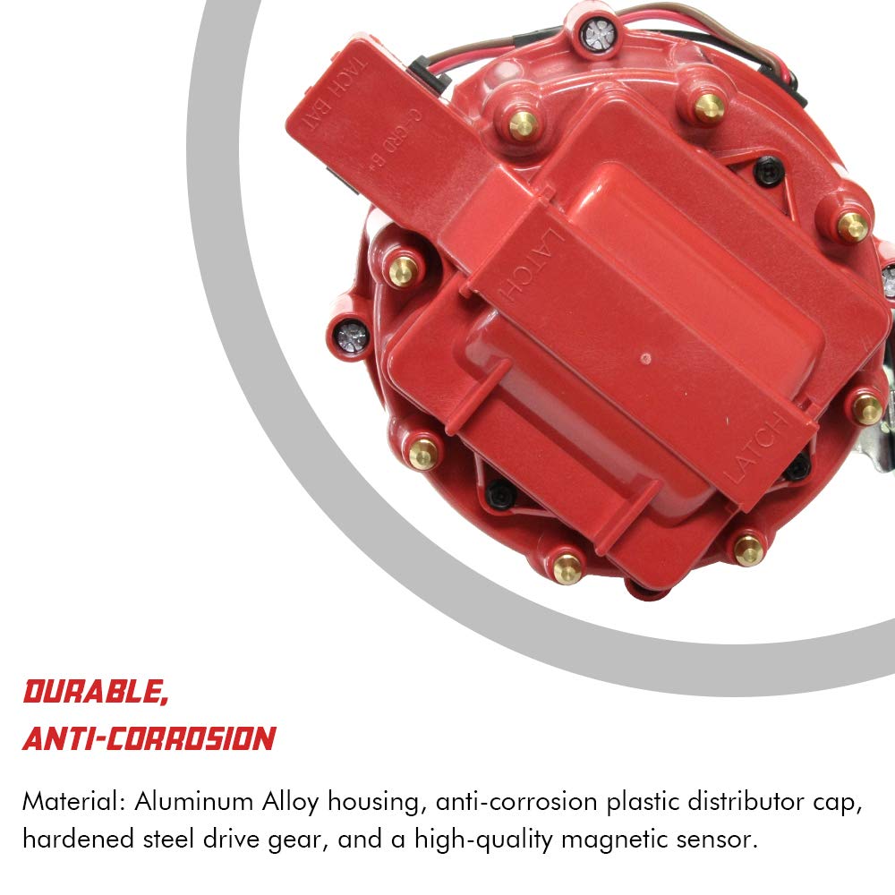 Red Male Hei Distributor Cap And Rotor For K549 Sbc 283 305 307 327 350 400 Bbc 454 396 427 Distributor Cap Assembly