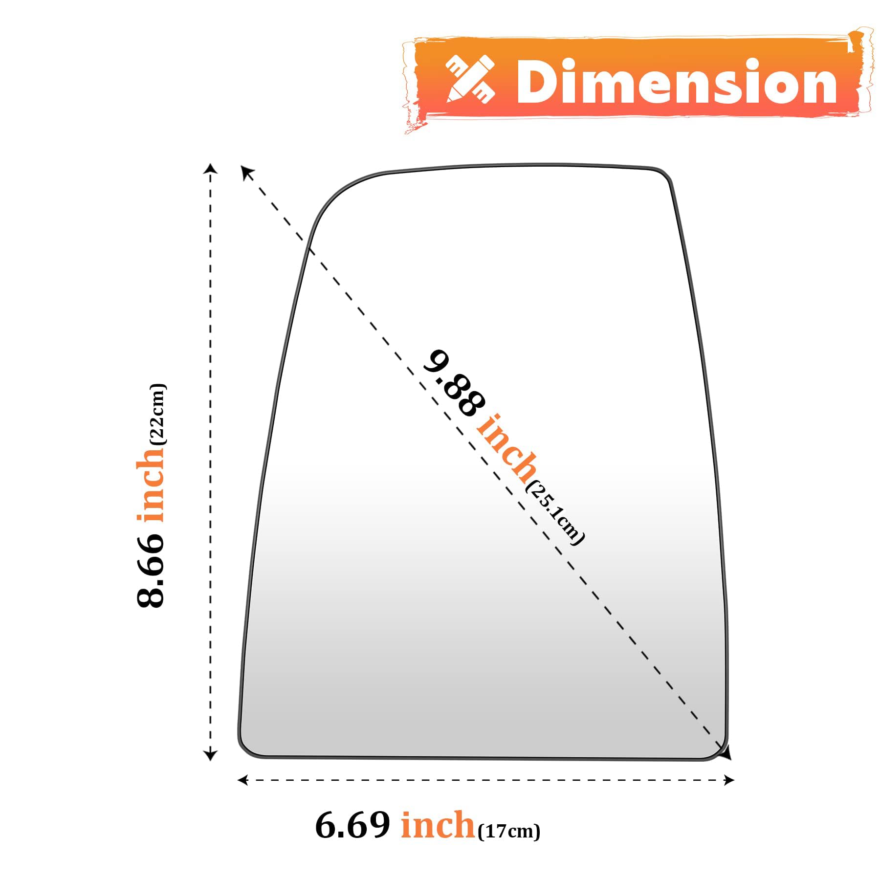 Left & Right Side Upper Rearview Convex Heated Mirror Glass With Rear Holder Fits For 2015-2022 Ford Transit-150 250 350 Hd For