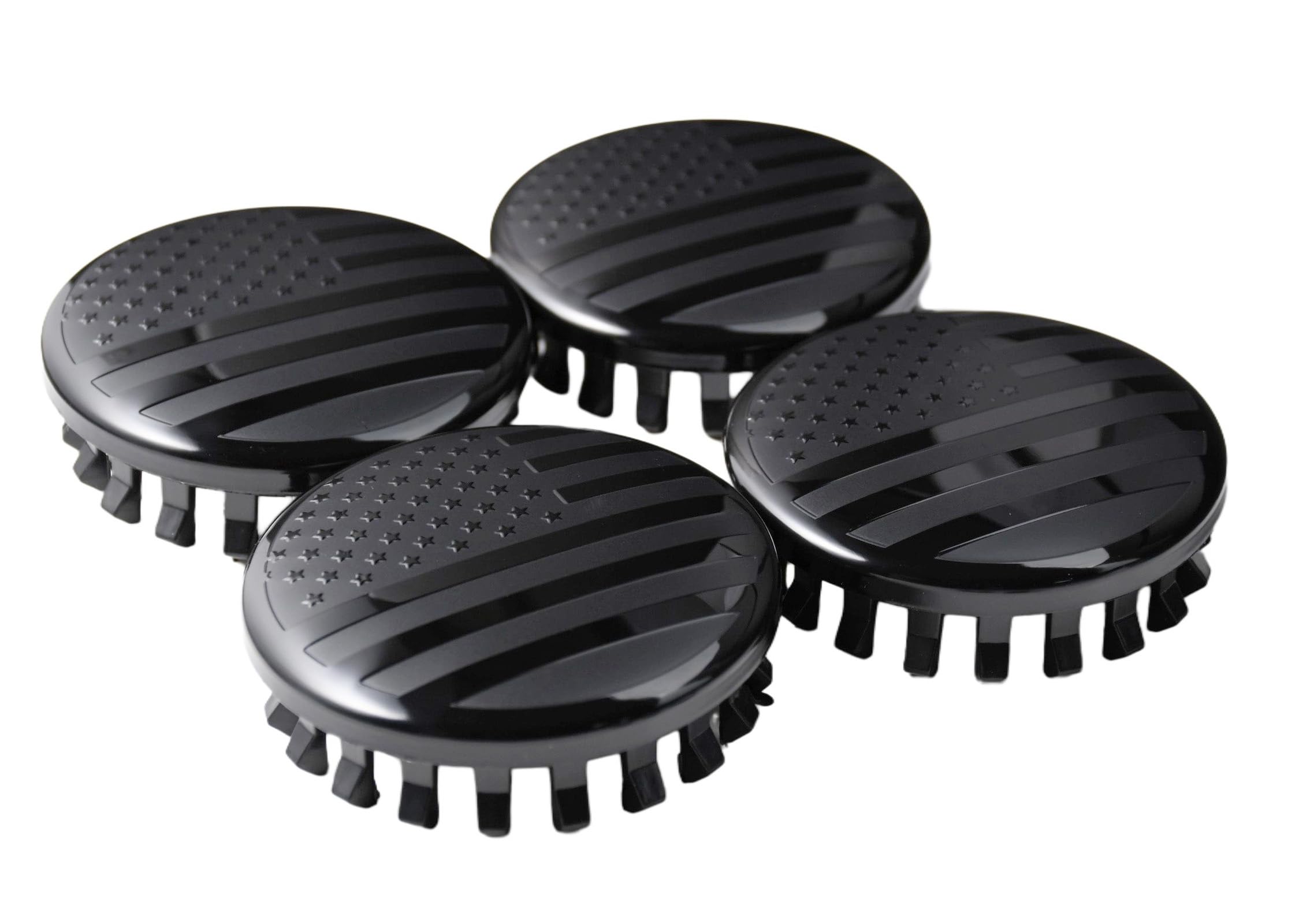 (Set of 4) for Chevrolet 3 1/4 inches=83mm Blackout American USA Flag Wheel Center Caps Covers HubCap fit Most 18''&20''&22'' Ri
