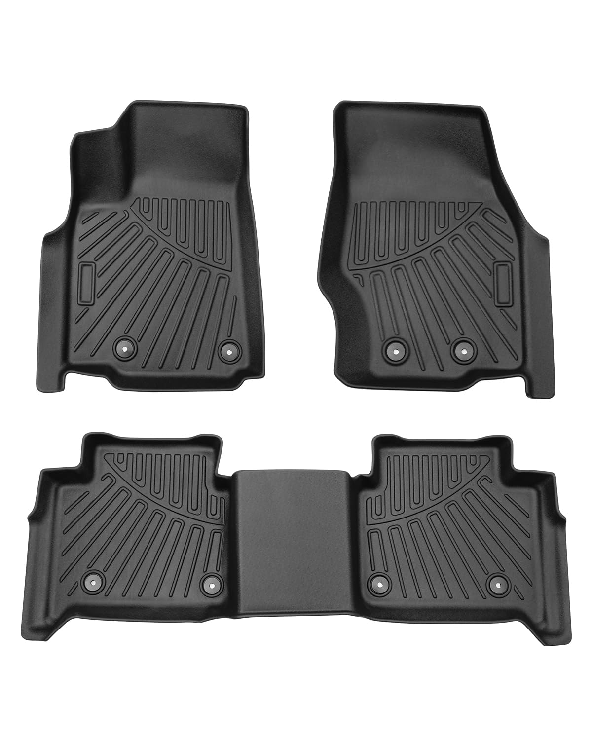 Powerty Floor Mats For 2022 2023 2024 Jeep Grand Cherokee 5 Seats Accessories All Weather Floor Liner 3D Tpe 1St & 2Nd Row Floor