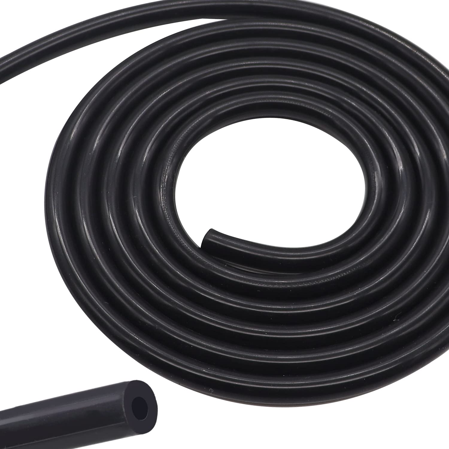 Taiss Black Silicone Vacuum Tubing Hose，High Temperature Car Modified Air Intake Pipe,Id 1/4 Inch (6Mm), Tube Length 6Ft(1.8M)