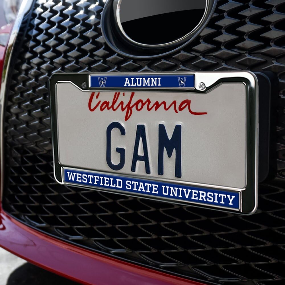 Westfield State University Alumni Full Size Standard License Plate Metal Frame