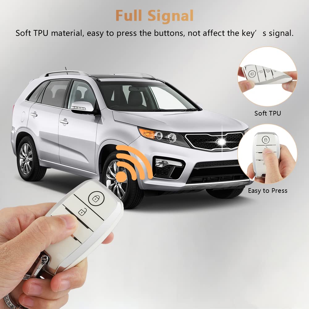 Pifoog White Key Fob Cover For Kia Niro Forte Optima Sorento Rio Soul Sportage Accessories Soft Tpu Car Keys Shells Cases 4 Butt