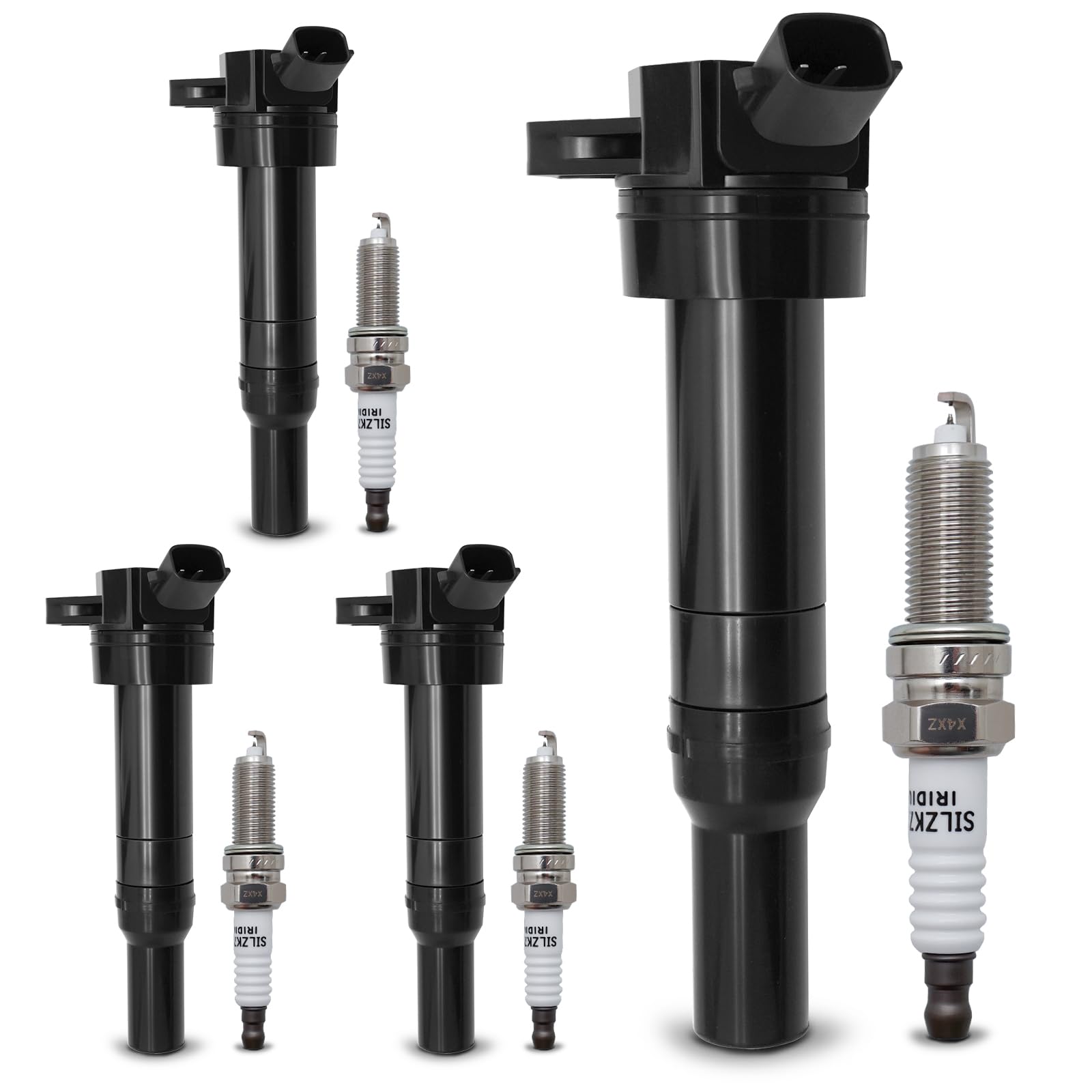 Uf651 Ignition Coil & Double Iridium Spark Plug 9723 Compatible With 2011-2019 Kia Soul Forte Hyundai Tucson Elantra 27300-2E000