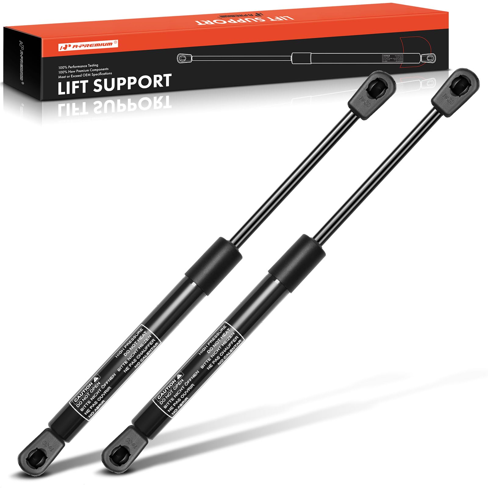 A-Premium Front Hood Lift Supports Struts Shocks Compatible With Select Honda Models - Accord 1998 1999 2000 2001 2002 - Replace