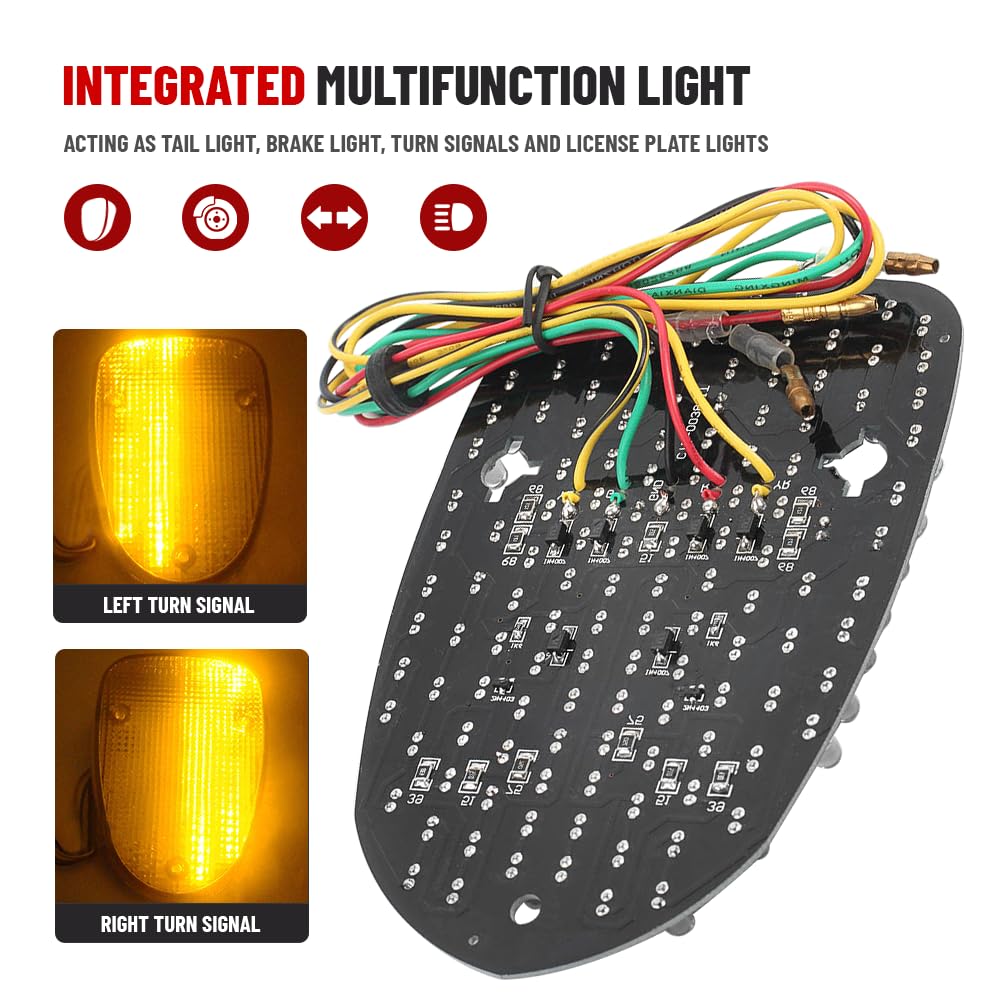 GZYF Motorcycle Smoke Lens Taillight Brake Turn Signal Integrated Lamp for YAMAHA ROAD STAR 99-03/ROYAL STAR 96-13 /V-STAR CLASS