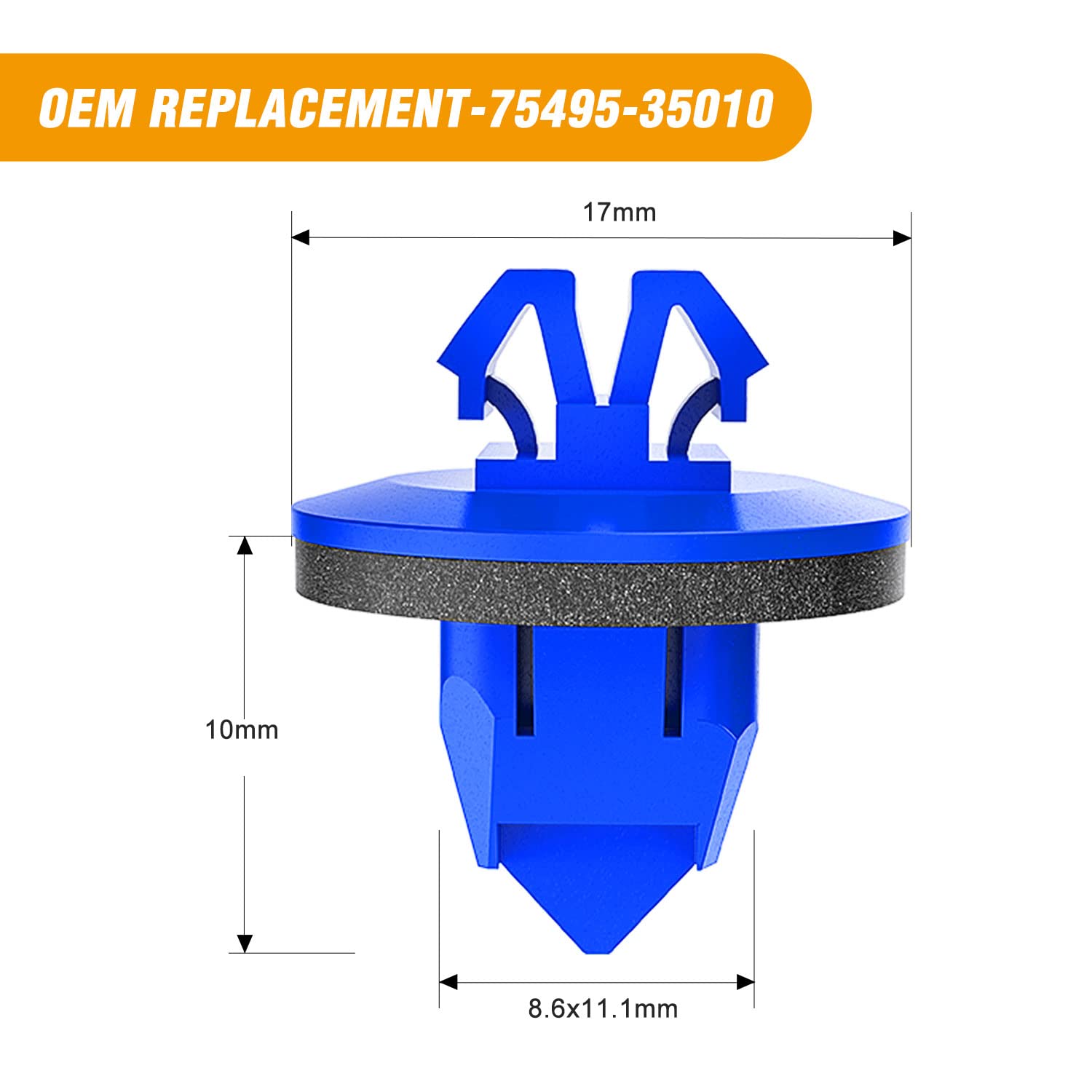 Gooacc 100Pcs Fender Flare Clips Compatible For Toyota 4Runner Fj Cruiser Highlander Rav4 Tacoma, Replace 75495-35010 75397-3501