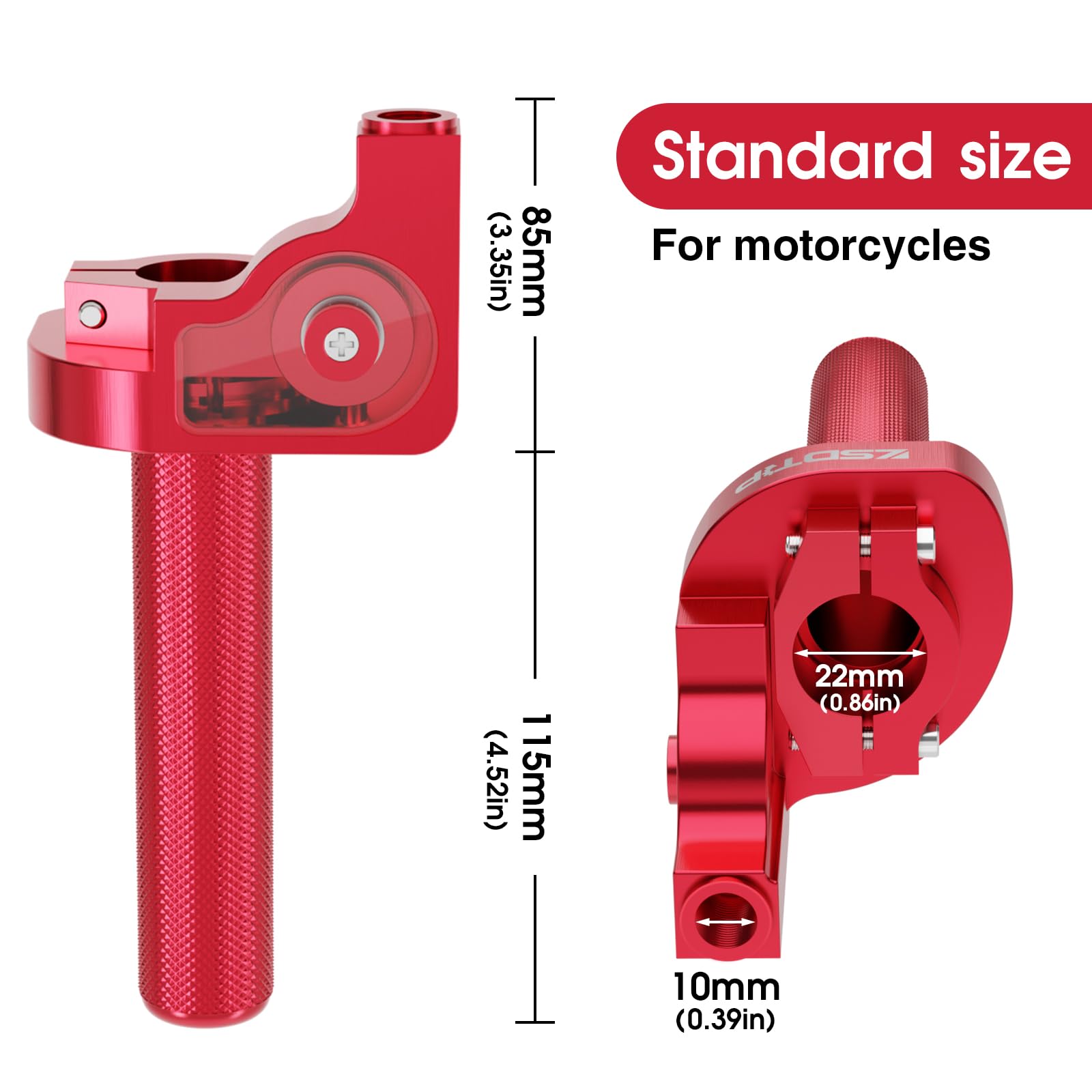 ZSDTRP Throttle Grip 22mm CNC Aluminum Quick Twister with Cable - Red, Model SCL-2016070025-R for CRF50 70 110 IRBIS