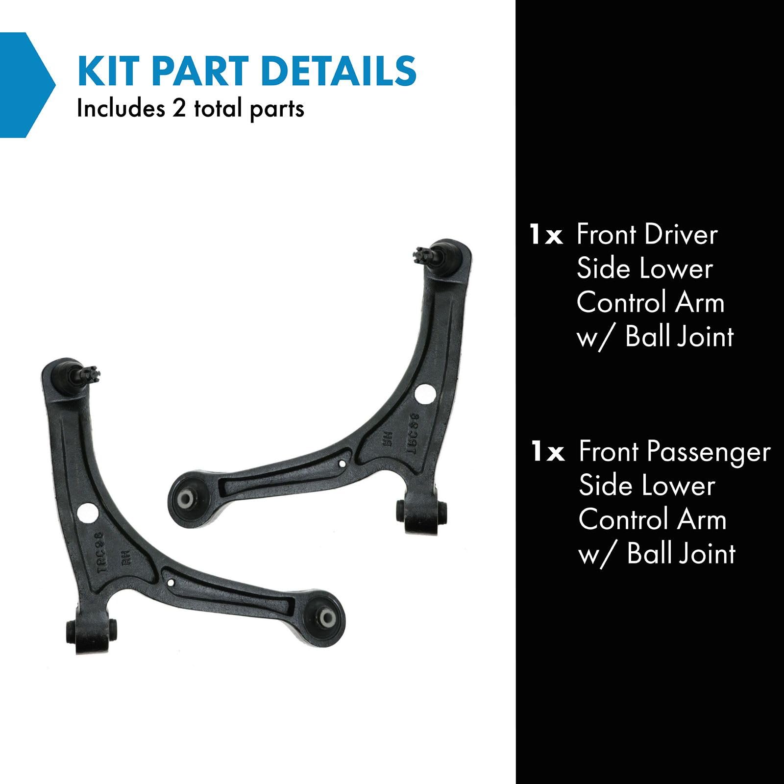 Trq Front Lower Control Arm With Ball Joint Set Compatible With 2001-2006 Acura Mdx 2003-2008 Honda Pilot