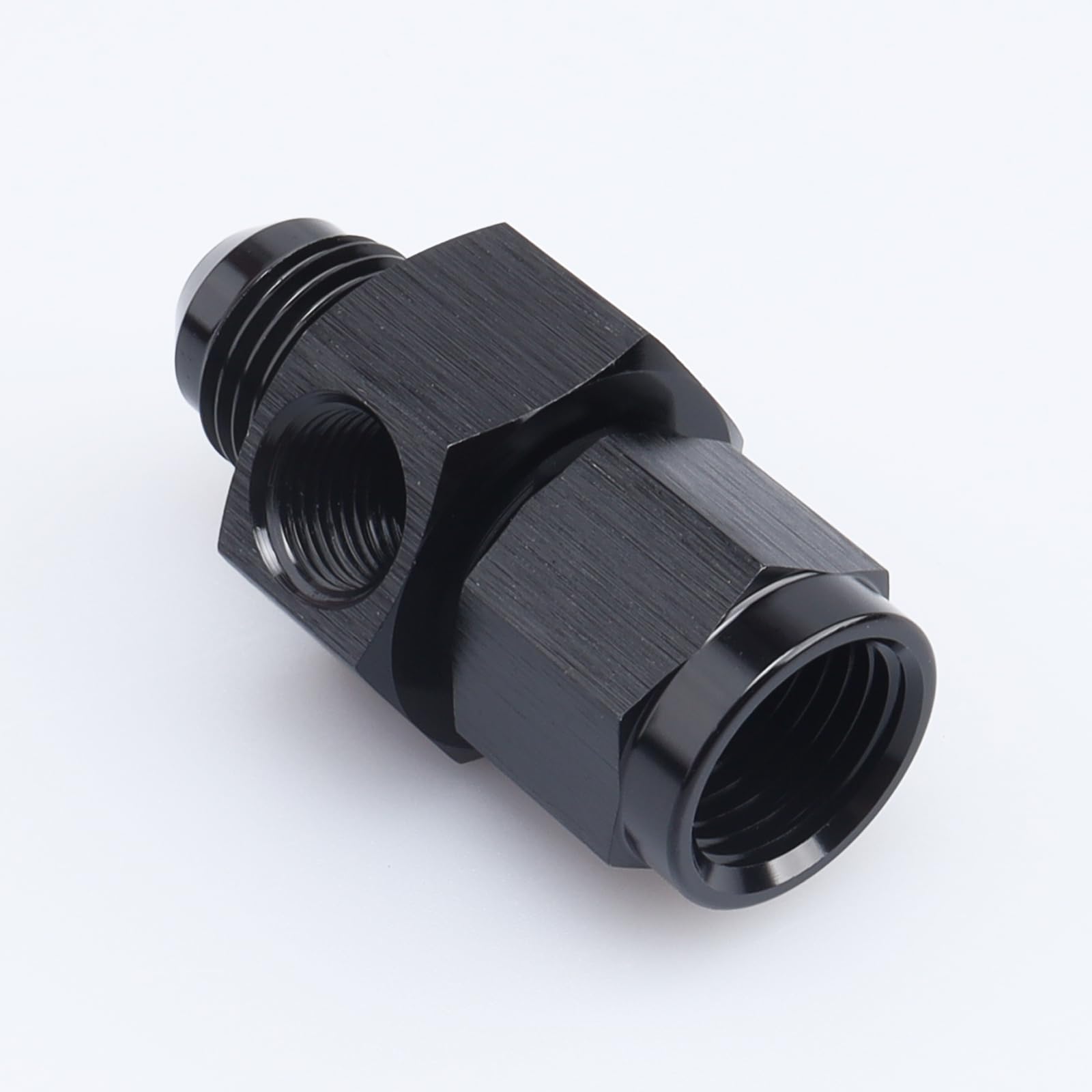 AC PERFORMANCE Black Aluminum Anodized -6 AN Male to Female -6 AN with 1/8'' NPT Gauge/Gage Port Hose Tube Adaptors Fitting Pres