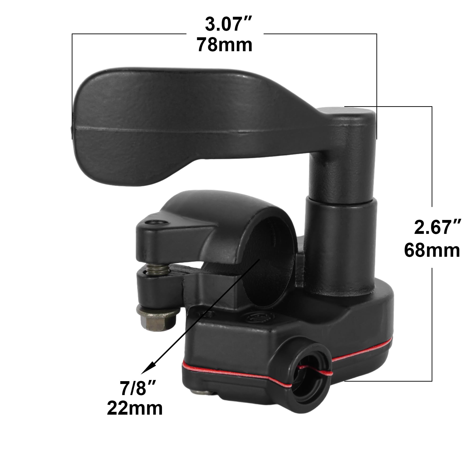 RUTU 7/8'' 22mm Thumb Throttle Cable Accelerator Handle Assembly for 50cc 70cc 90cc 110cc 125cc 250cc 4 Wheeler ATV Quad Go Kart