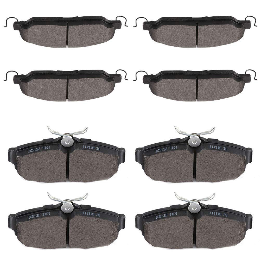 Ceramic Brake Pads Kits,Scitoo 8Pcs Brakes Pads Set Fit For 2005-2010 For Ford Mustang