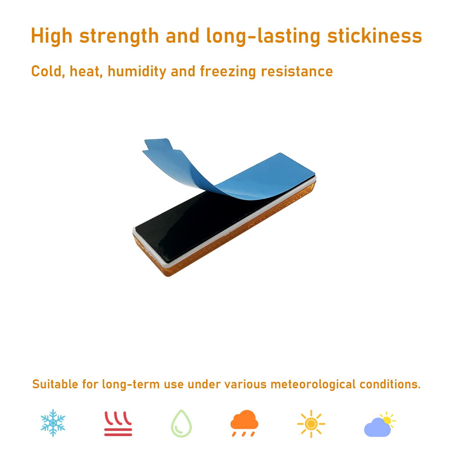 Reflector 76X22mm Self Adhesive Rectangle Safety Waterproof Stick on for Driveway Mailbox Trailer