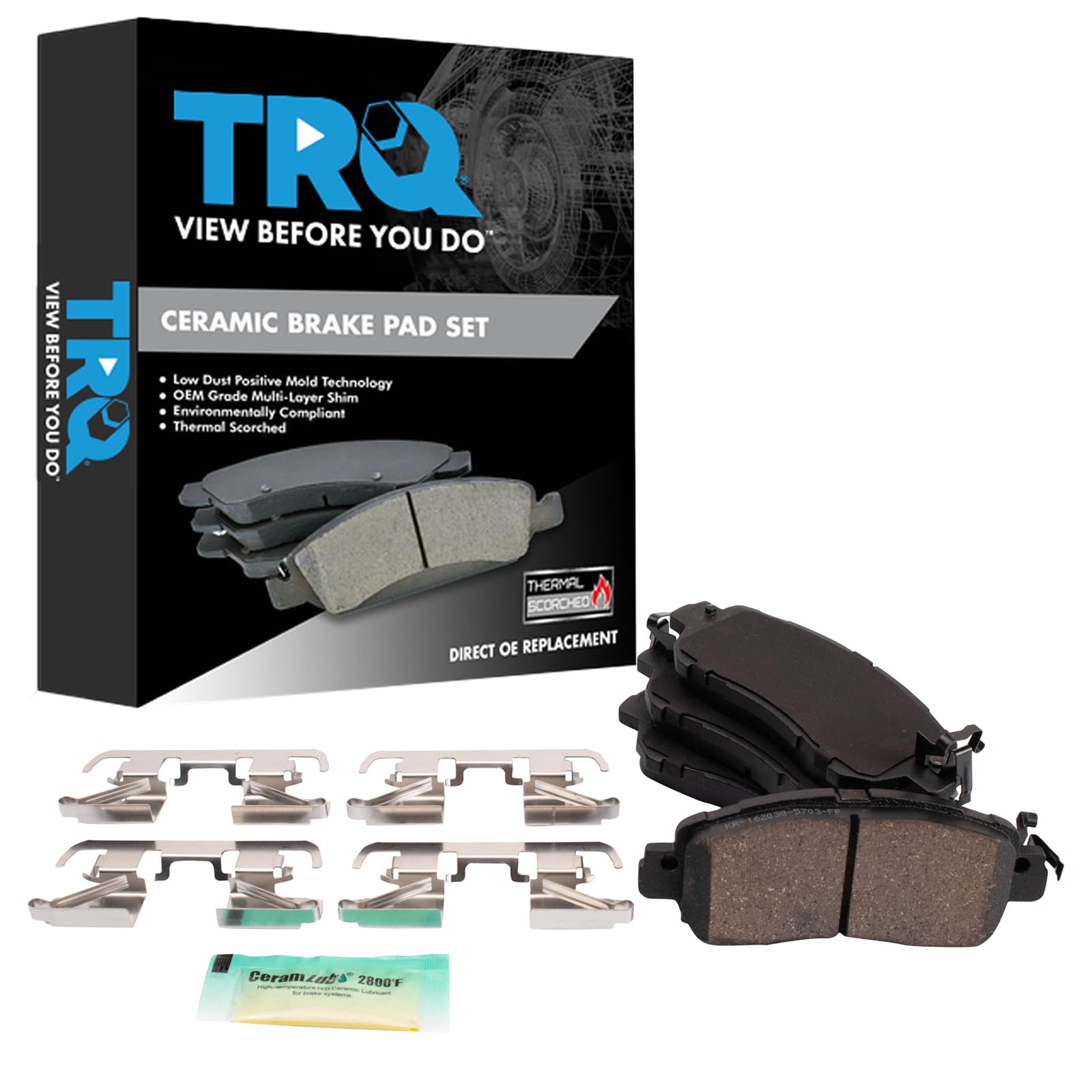 TRQ Front Brake Pads Ceramic Compatible with 2018-2022 Nissan Kicks 2019-2022 Versa