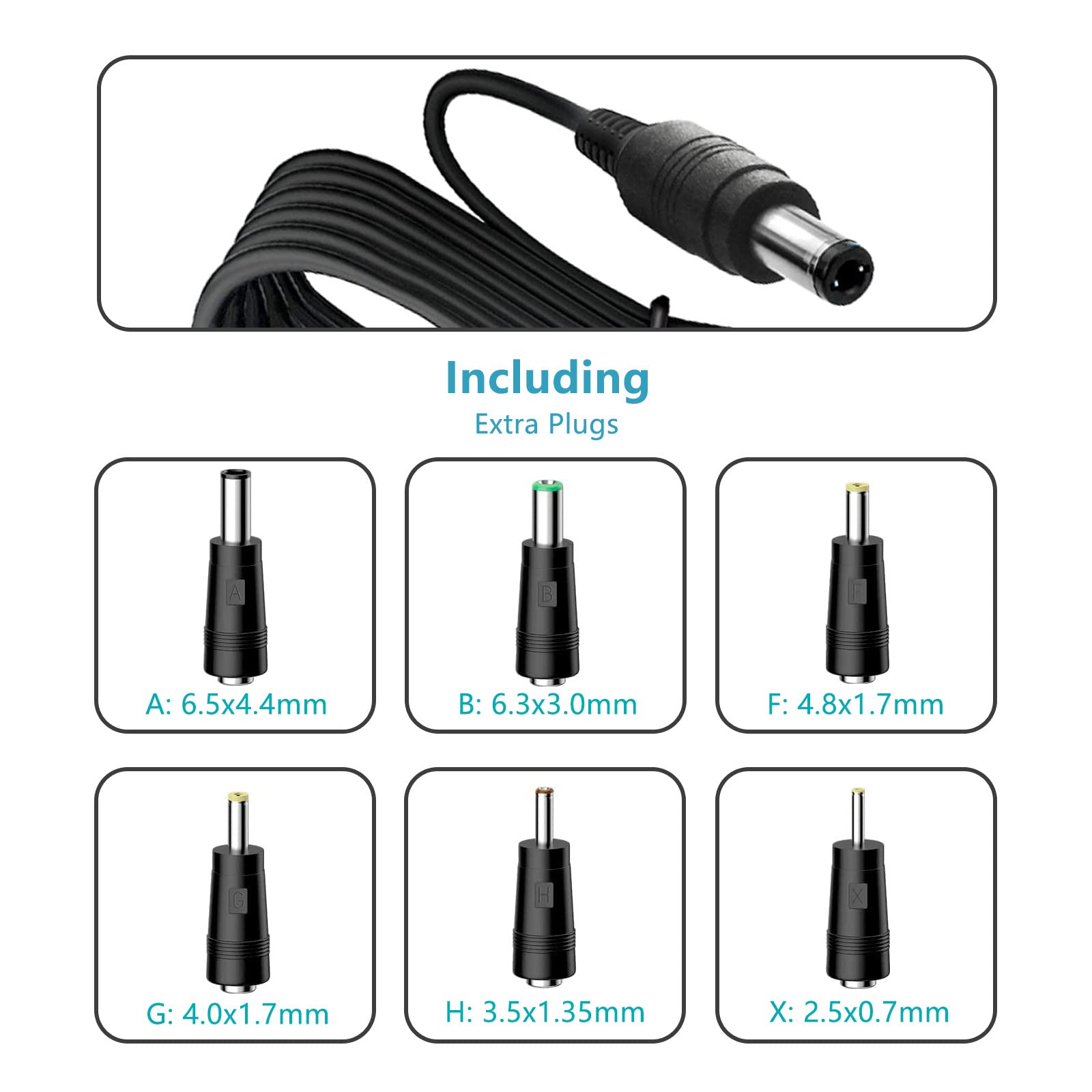 DC 15V 1A Adapter Charger Charging Cable Cord for Peak 450A 500A 600A 800A 1000A Auto Battery Booster Jump Starter, Compatible B