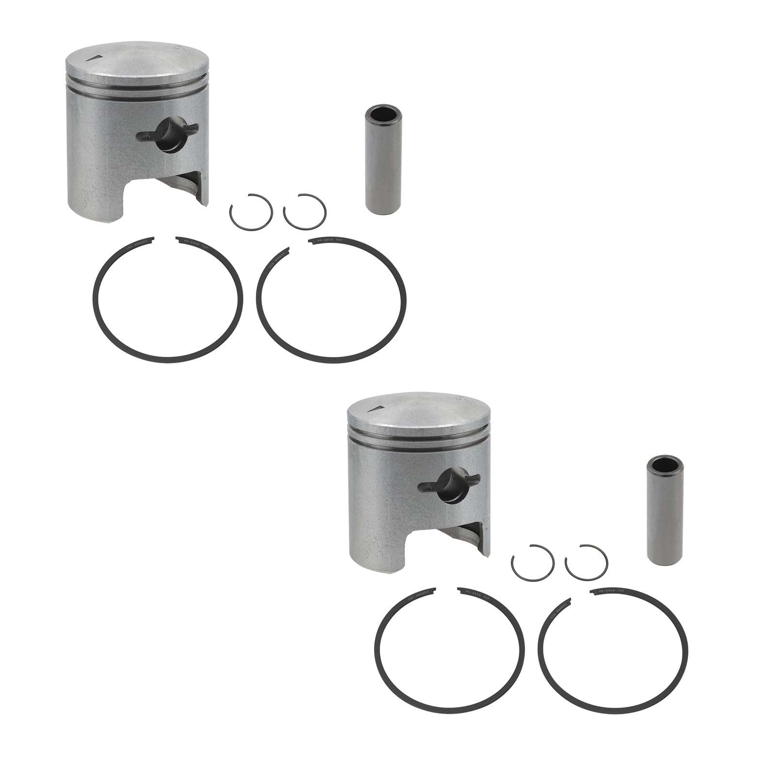 Spi, 09-692N, 2 Standard Bore Piston Kits For Arctic Cat Many 1976-2000 340 F/C Sleds 60Mm