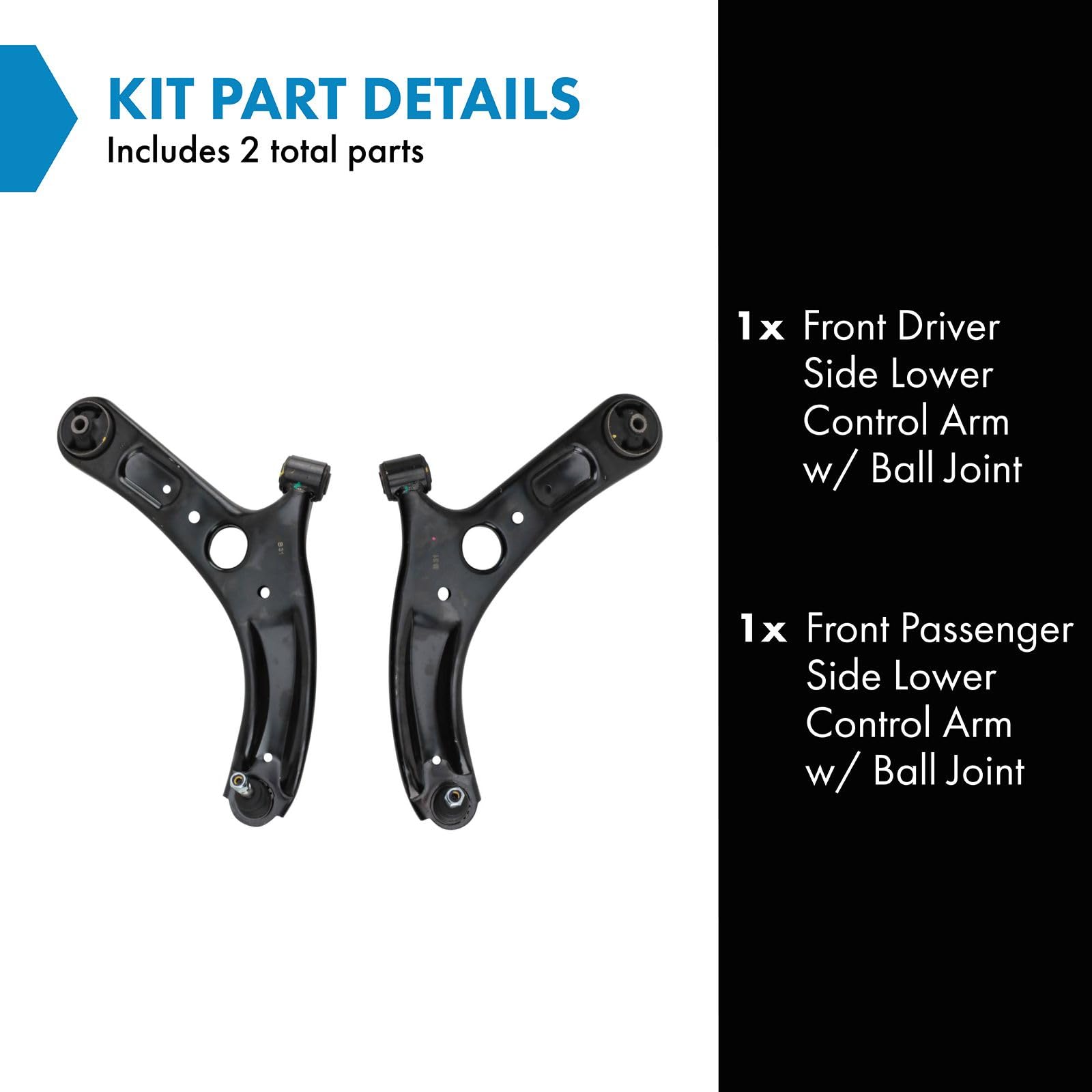 Trq Front Lower Control Arm With Ball Joint Set Compatible With 2014-2018 Kia Forte 2014-2016 Forte Koup Forte5