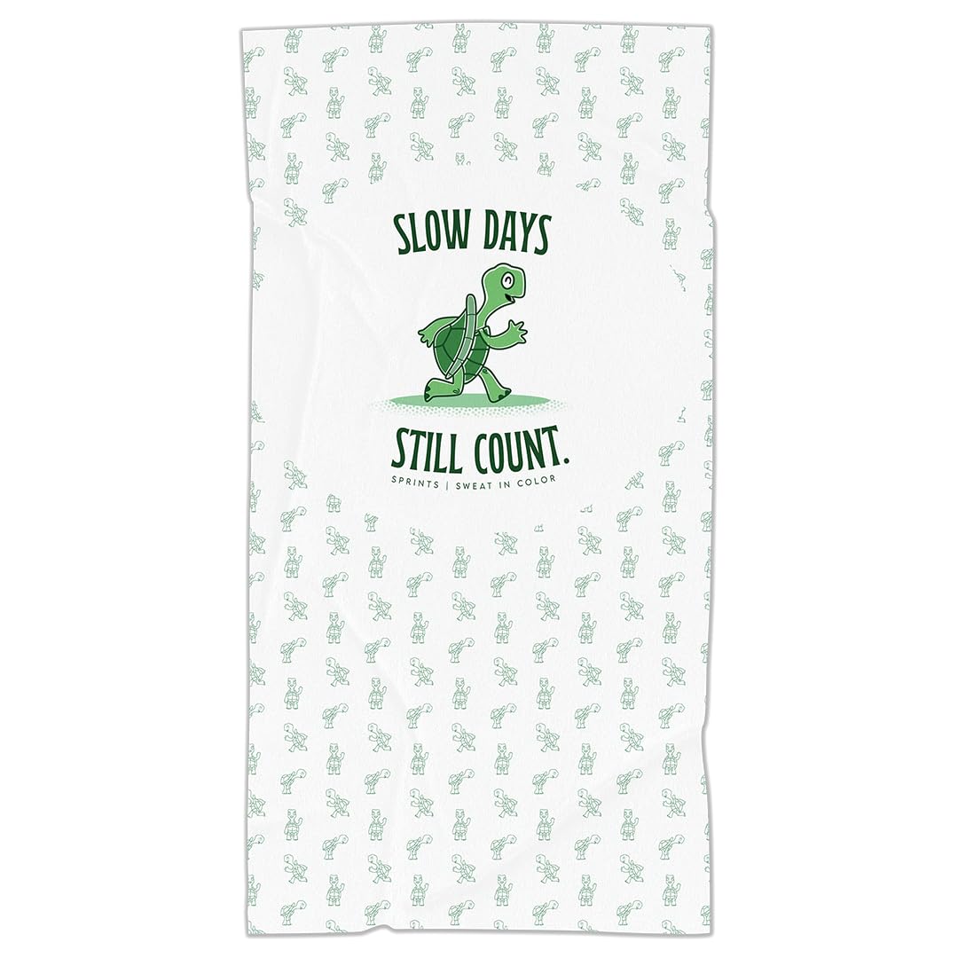 Sprints Athletic Running Towel, Full-Sized, Car Seat Cover - Moisture Wicking (Slow Days Still Count)