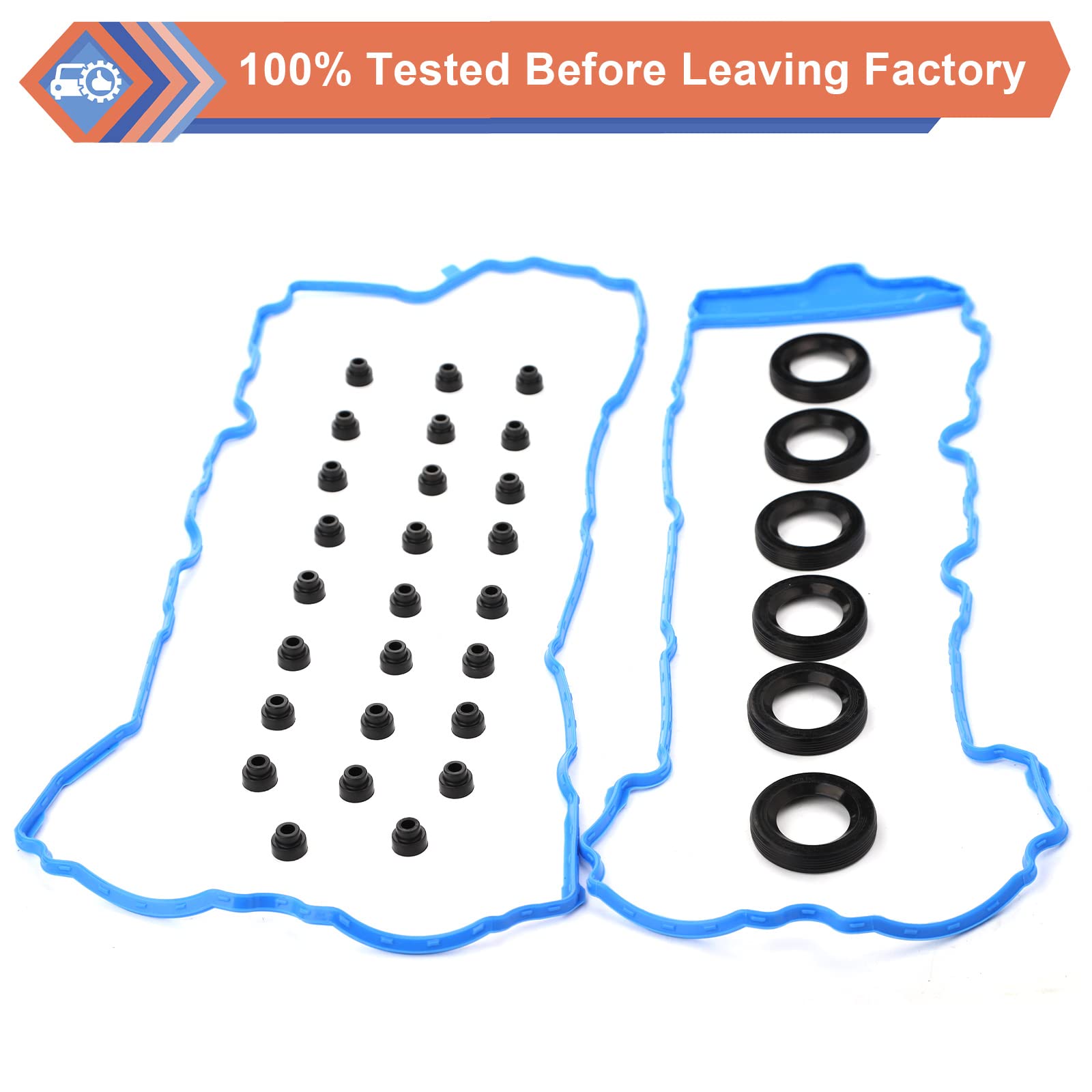 Engine Valve Cover Gasket Set Compatible With Buick Cadillac Chevy Gmc Vehicle 2008-2017 Lacrosse Enclave, Cts Xts Sts Ats, Impala Traverse Equinox Camaro, Terrain Acadia, Replace#Vs50502, Vs50808R
